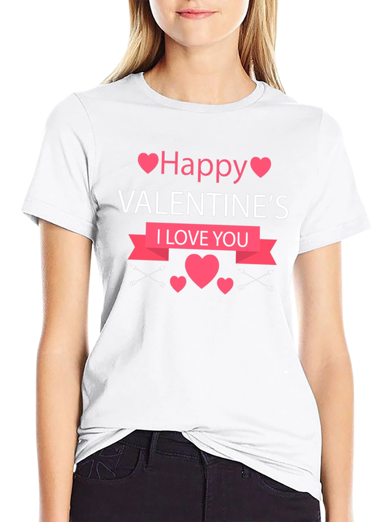 Happy Valentines Day Black T-Shirt