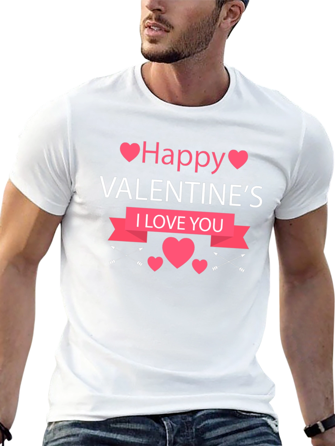 Happy Valentines Day Black T-Shirt