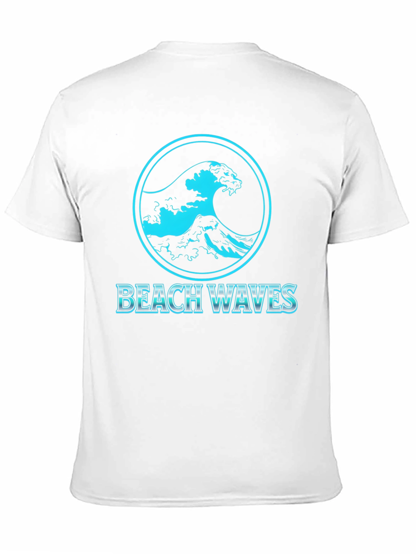 Beach Waves Graphic Tee - Black Cotton T-Shirt