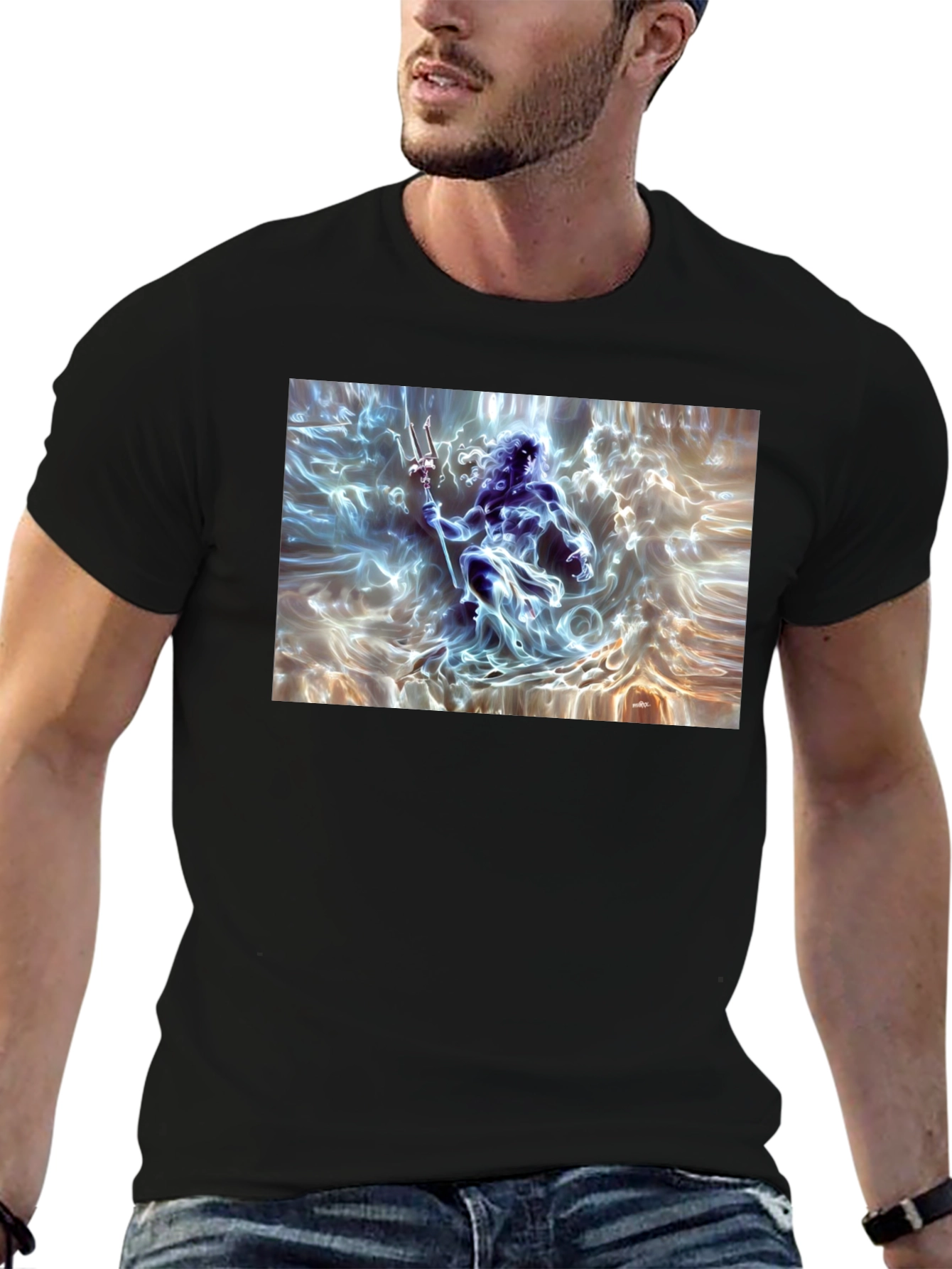 Poseidon Graphic Tee - Black