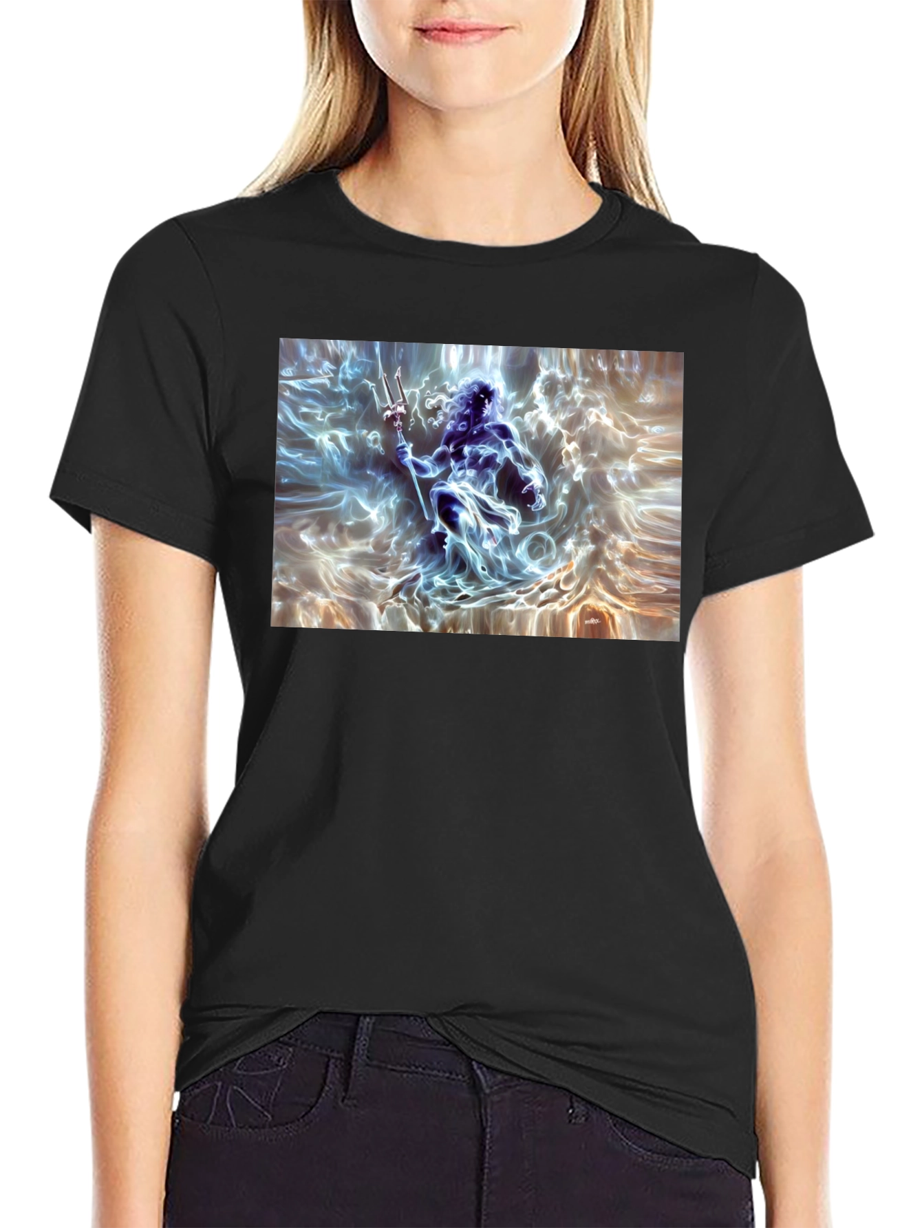 Poseidon Graphic Tee - Black