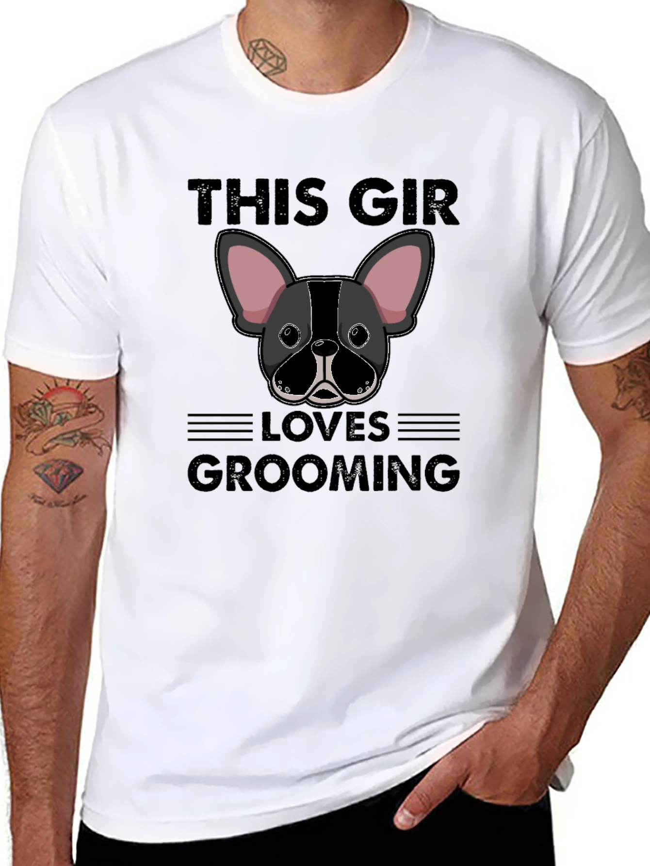 This Girl Loves Grooming Bulldog T-Shirt