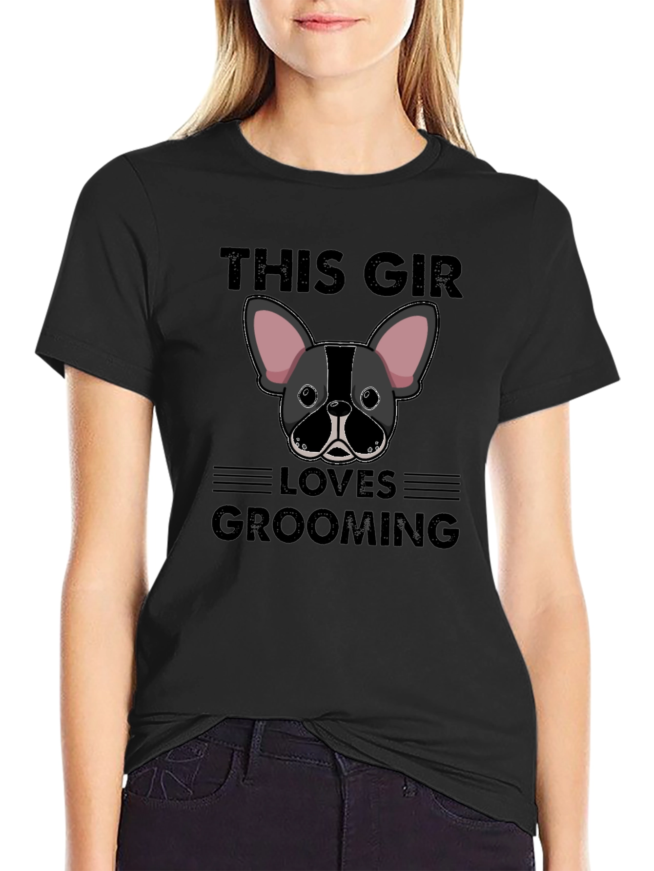 This Girl Loves Grooming Bulldog T-Shirt