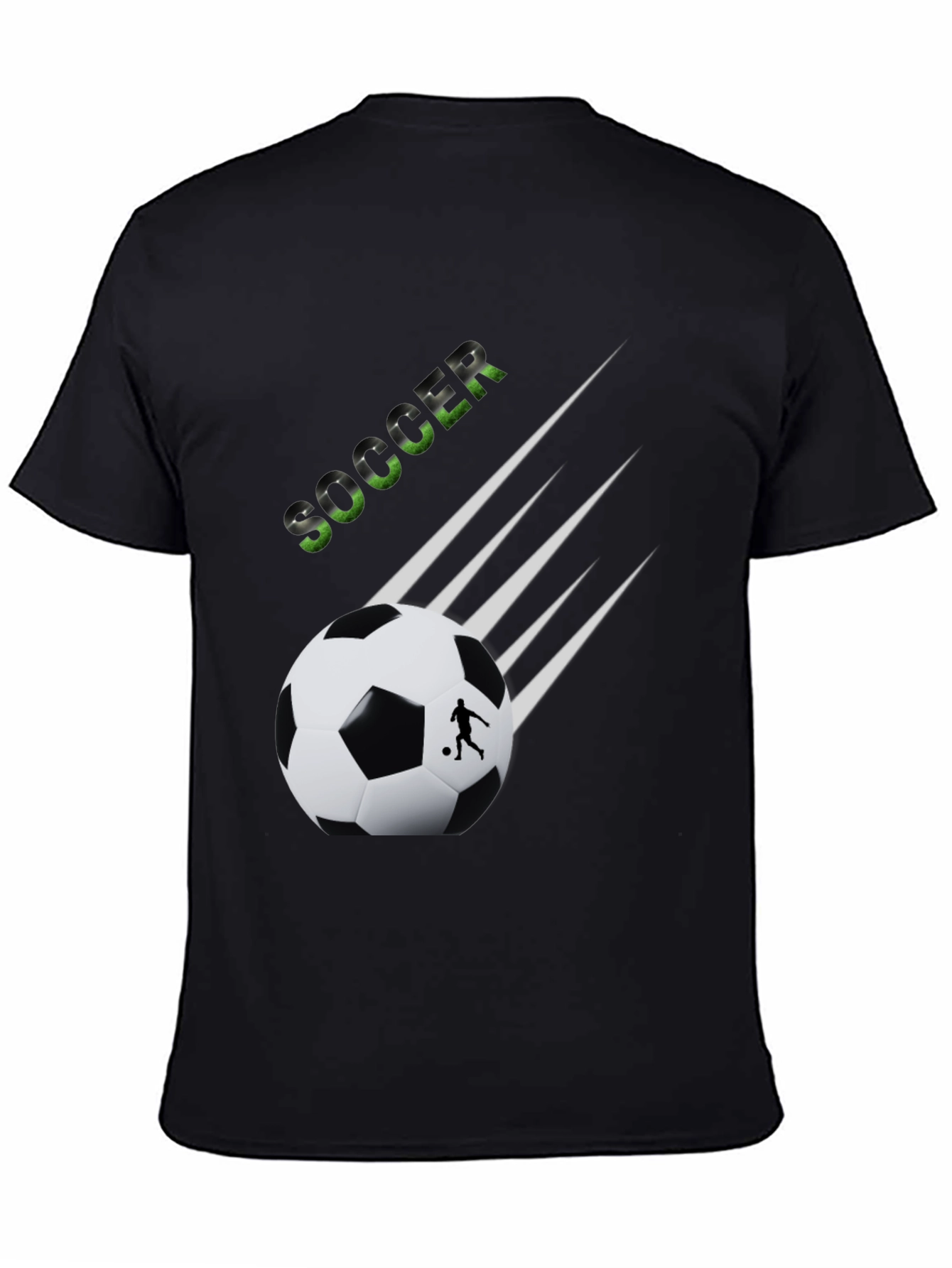Soccer Graphic Tee - Black Cotton T-Shirt