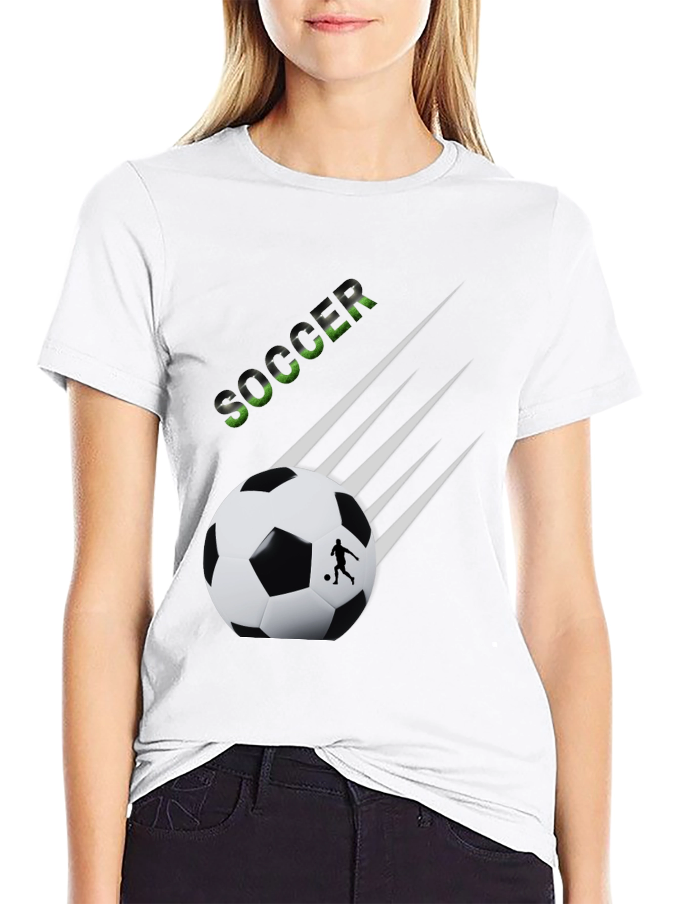 Soccer Graphic Tee - Black Cotton T-Shirt