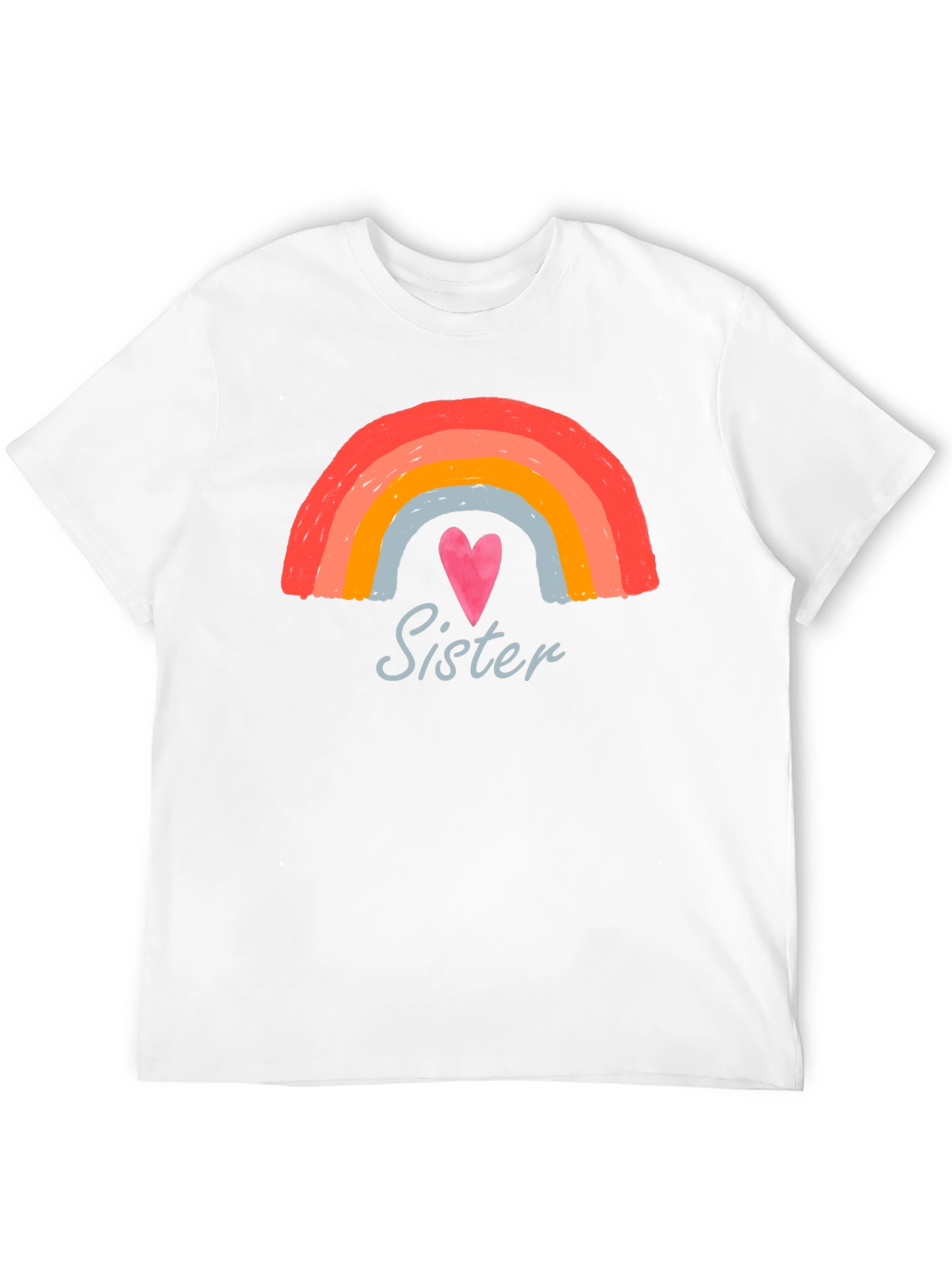 Sister Rainbow Heart Graphic Tee