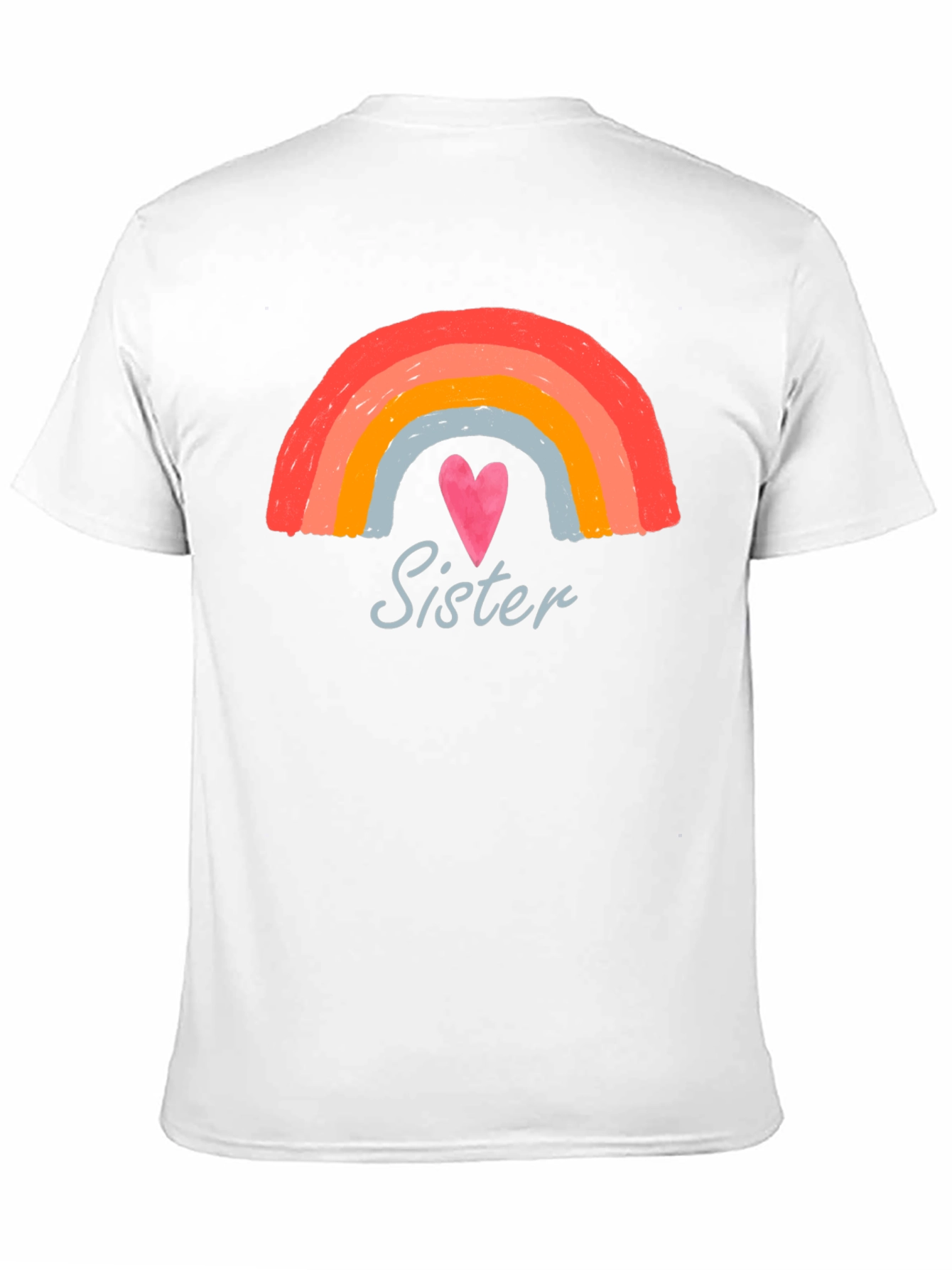 Sister Rainbow Heart Graphic Tee