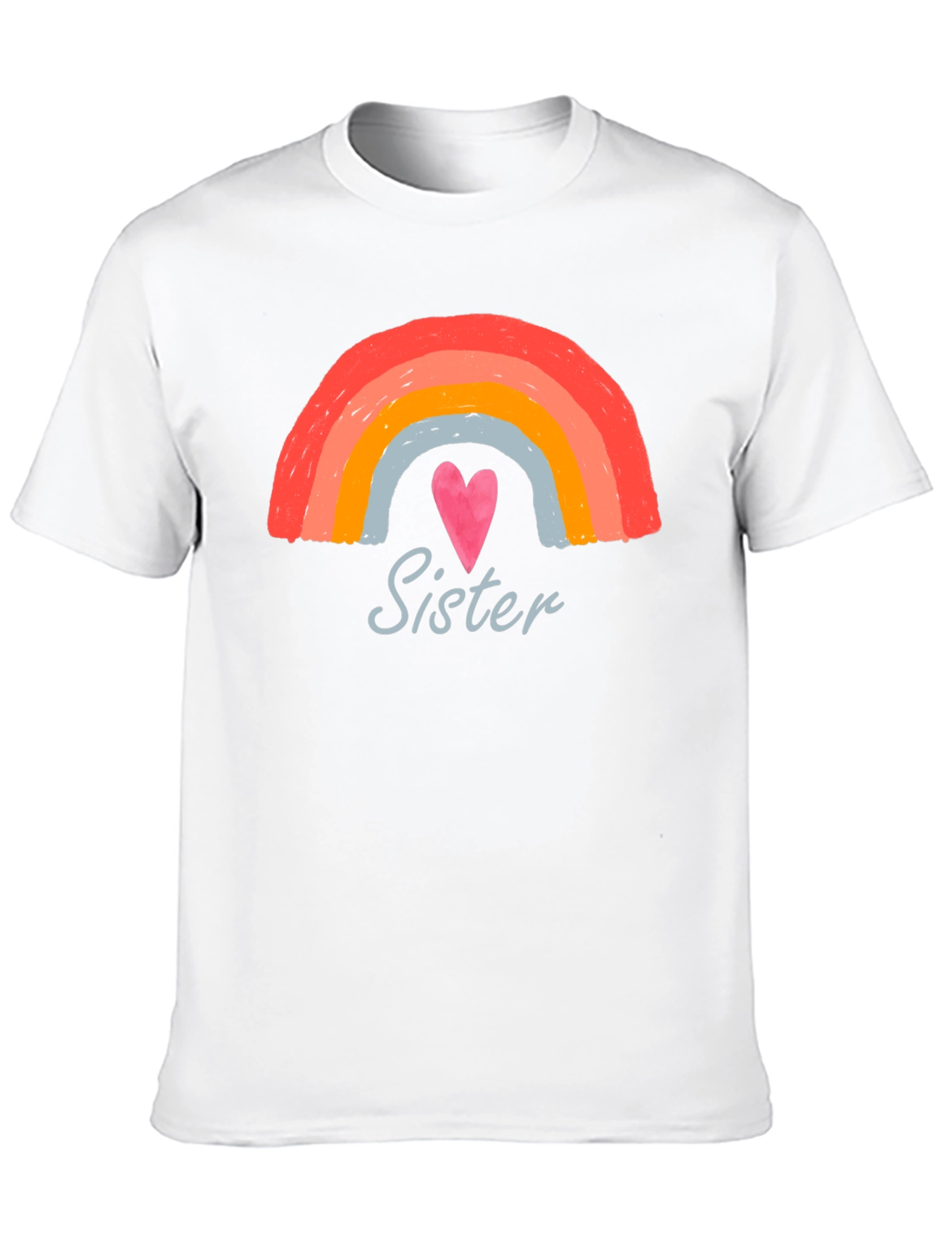 Sister Rainbow Heart Graphic Tee