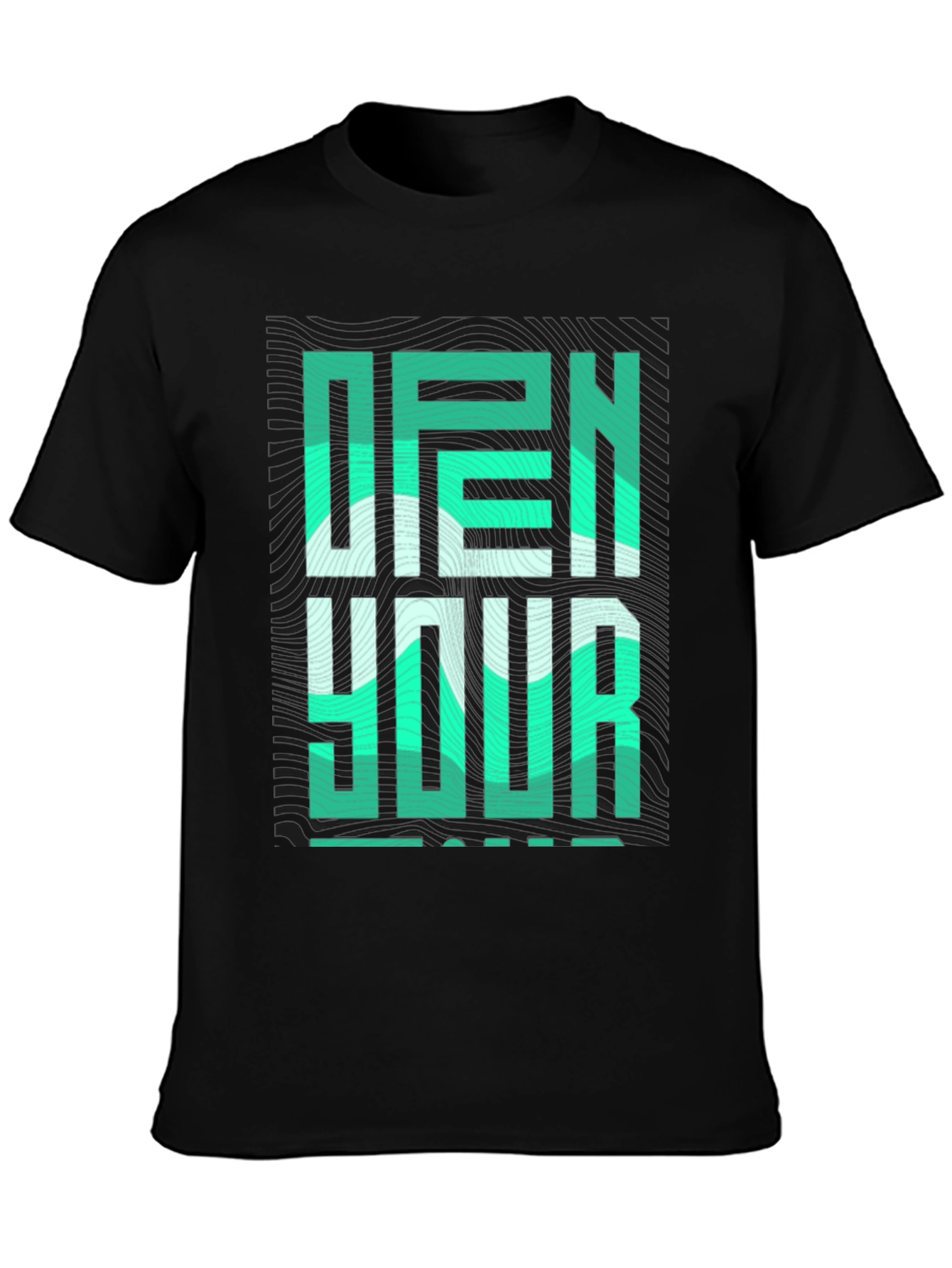 Open Your Mind Graphic Tee - Stylish Black T-Shirt