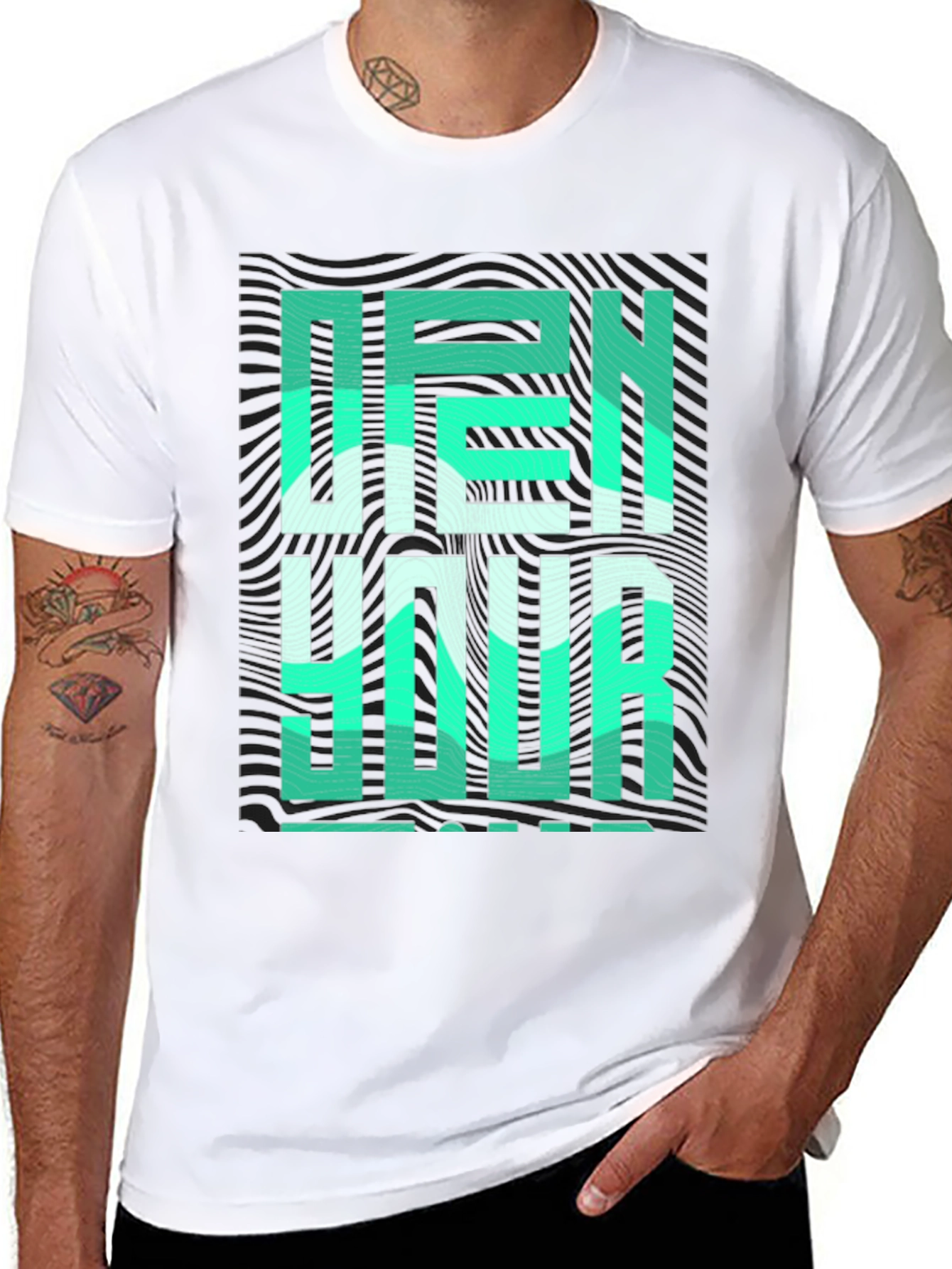 Open Your Mind Graphic Tee - Stylish Black T-Shirt