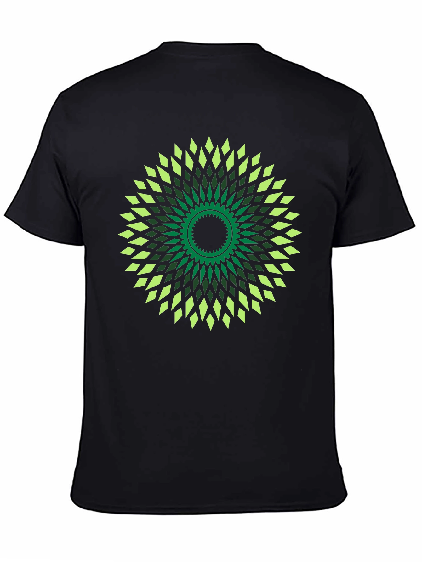 Geometric Mandala Graphic Print Black T-Shirt