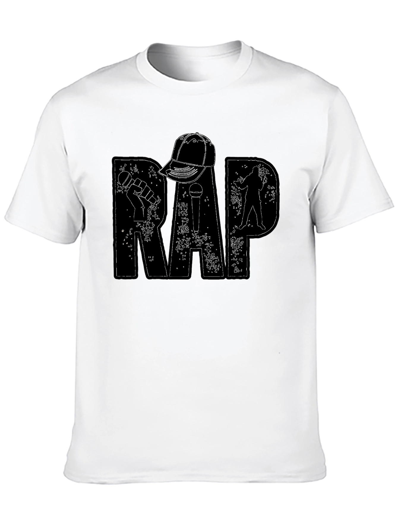 Mens Black RAP Graphic Tee