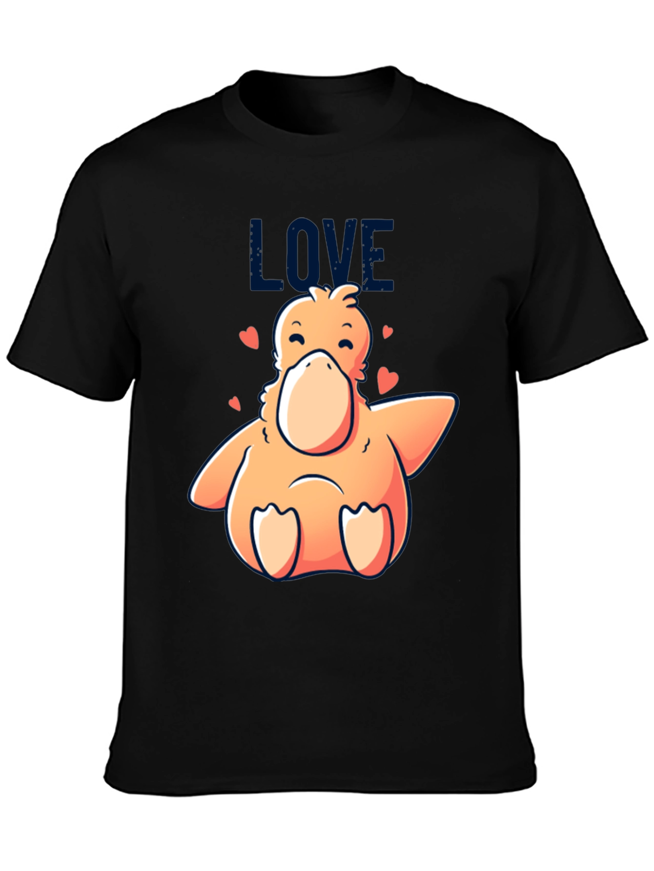 Love Duck Graphic Black T-Shirt