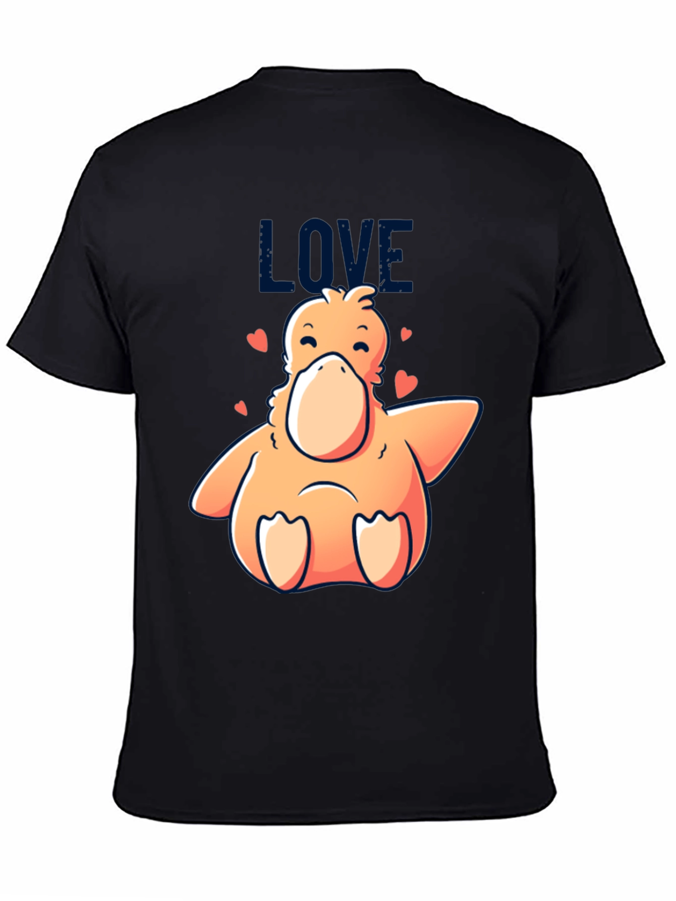 Love Duck Graphic Black T-Shirt