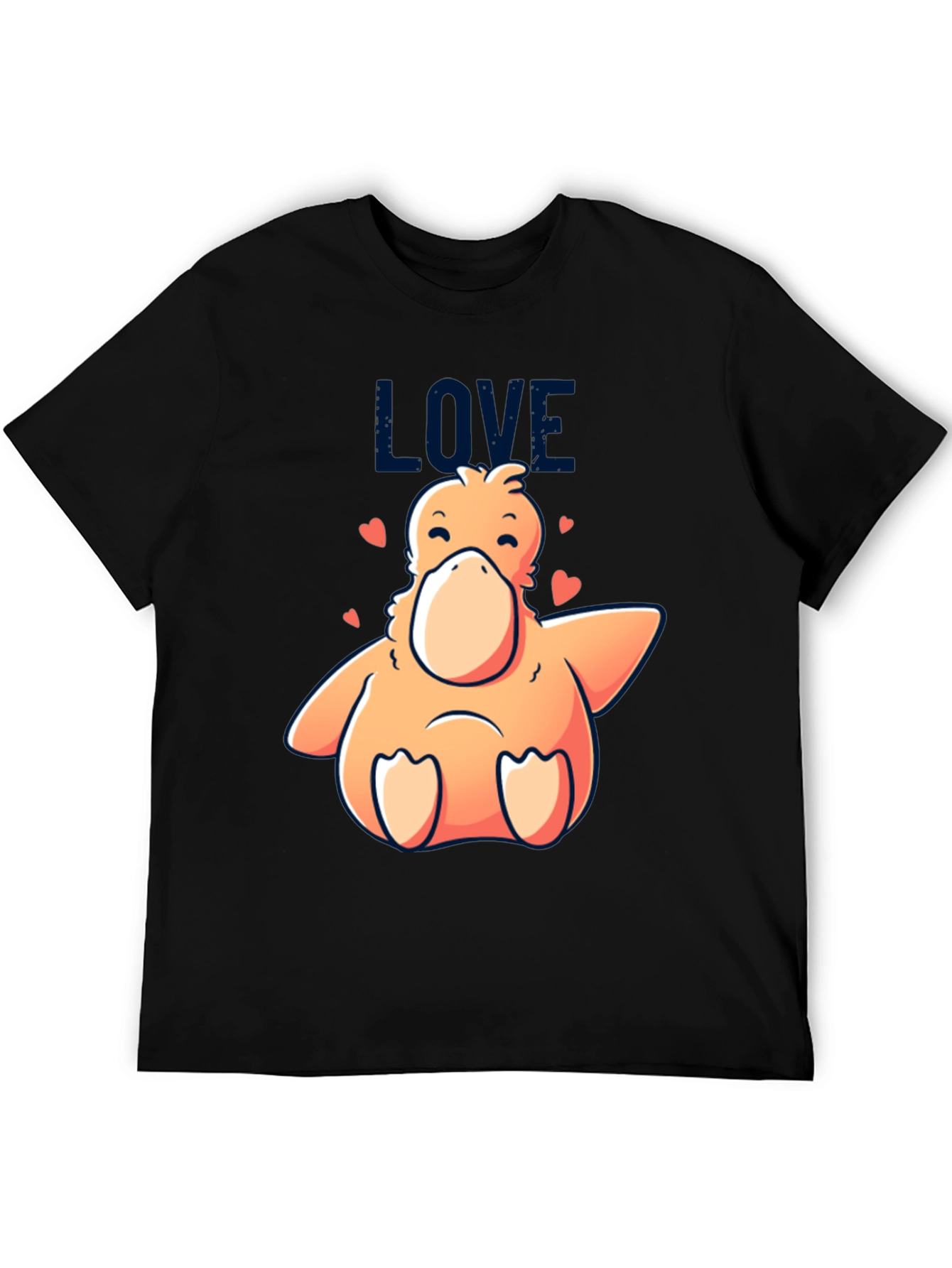 Love Duck Graphic Black T-Shirt