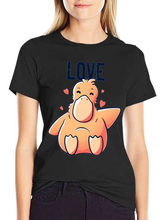 Love Duck Graphic Black T-Shirt