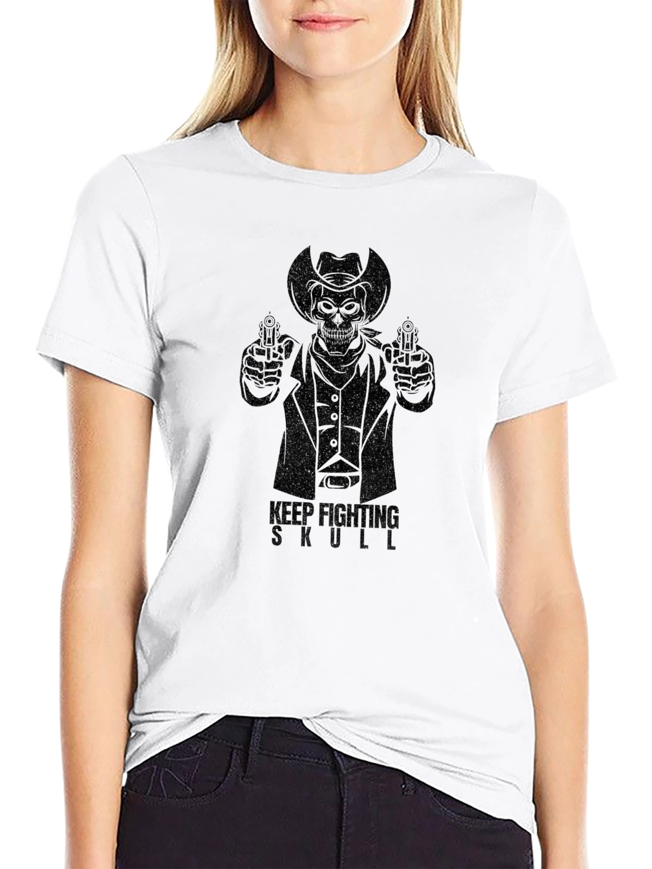 Mens Black Graphic T-Shirt - Way Around Skull