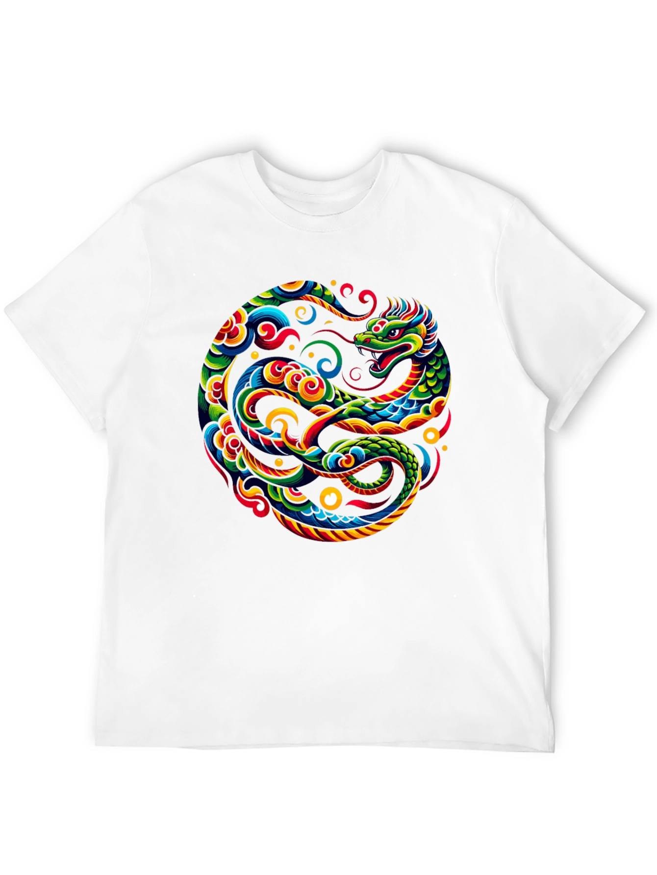 Dragon Circle Graphic Tee - Black Cotton