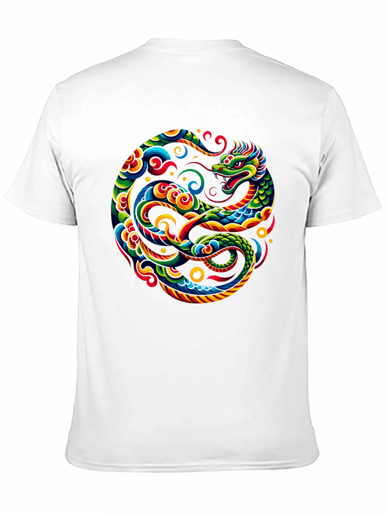 Dragon Circle Graphic Tee - Black Cotton