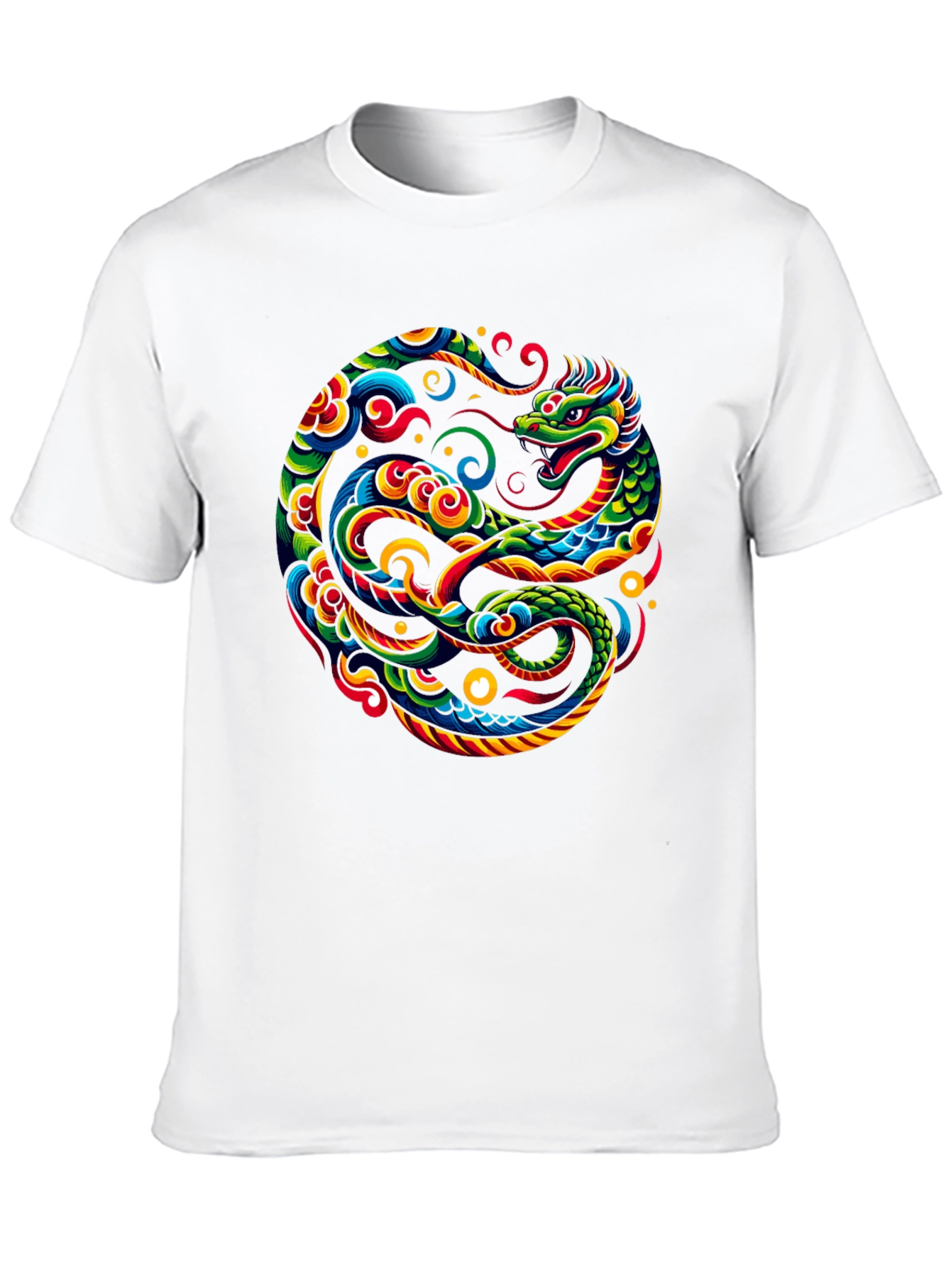 Dragon Circle Graphic Tee - Black Cotton