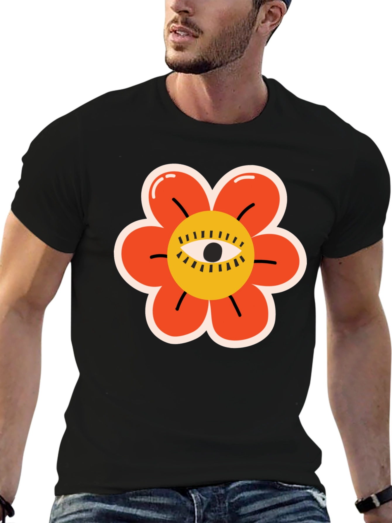 Eye Flower Graphic Tee - Unique Design