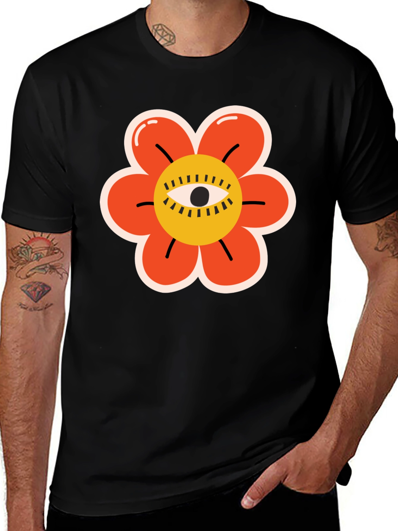 Eye Flower Graphic Tee - Unique Design