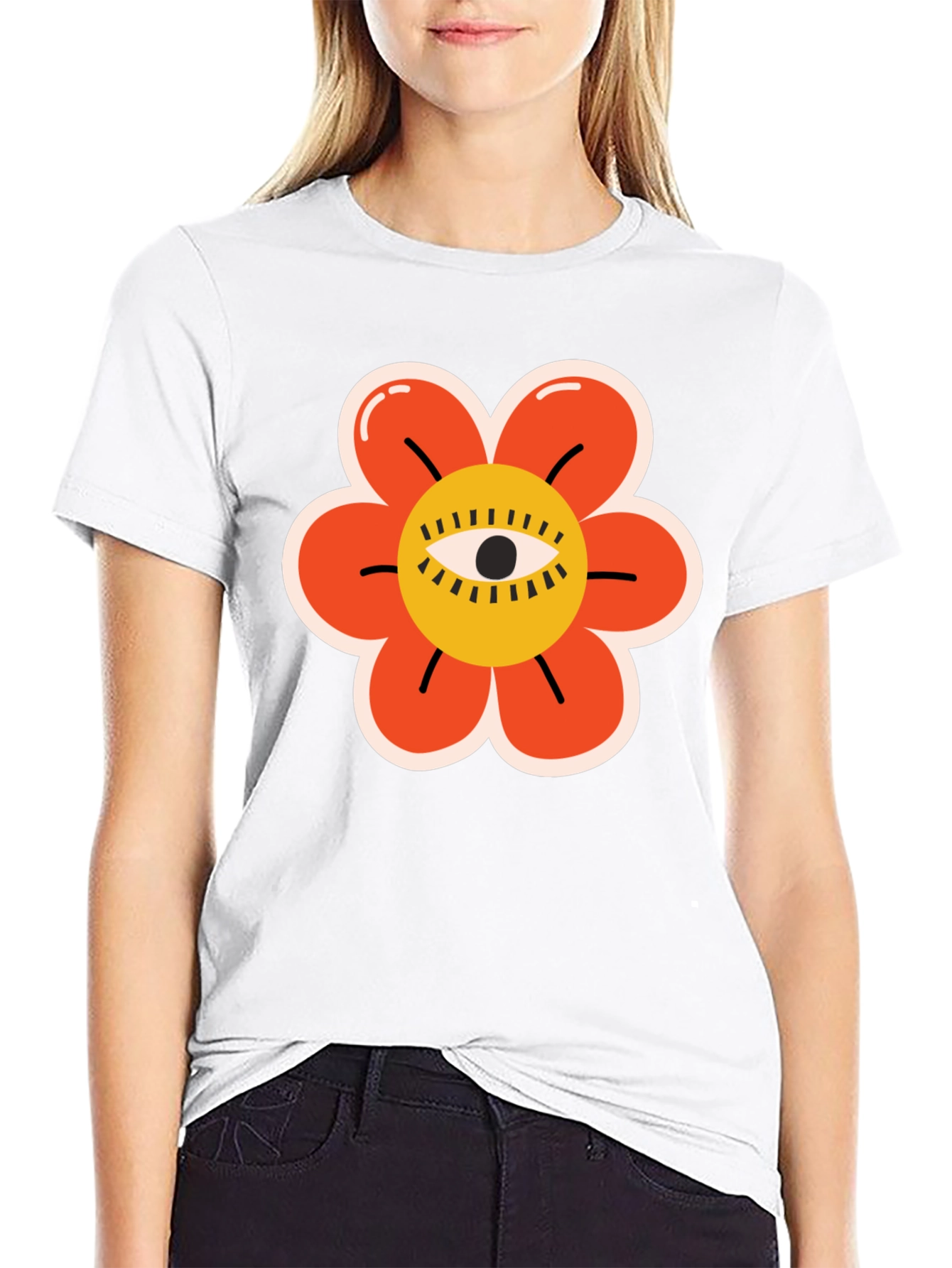 Eye Flower Graphic Tee - Unique Design
