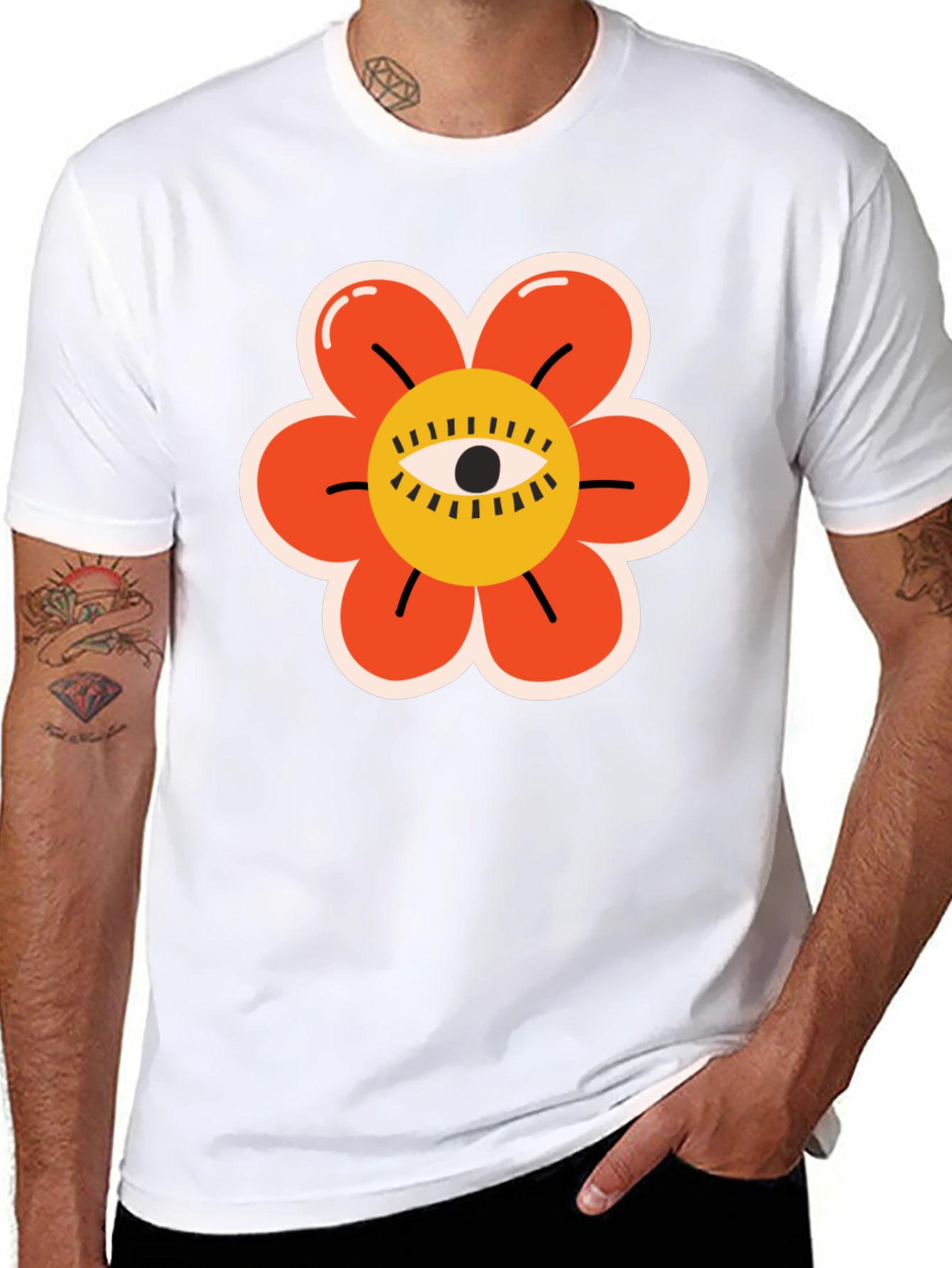 Eye Flower Graphic Tee - Unique Design