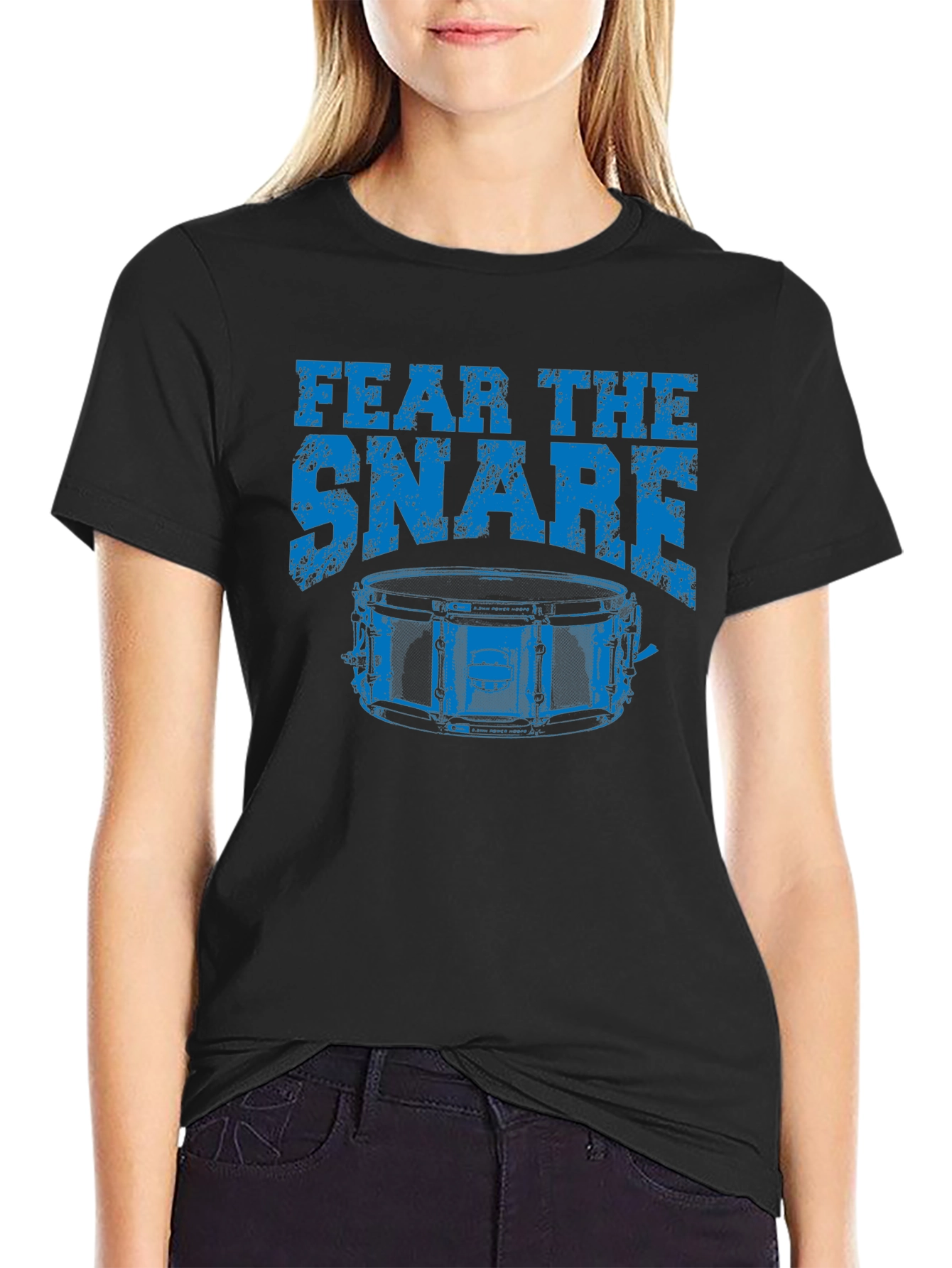 Fear The Snare Drummer T-Shirt - Black Cotton Tee