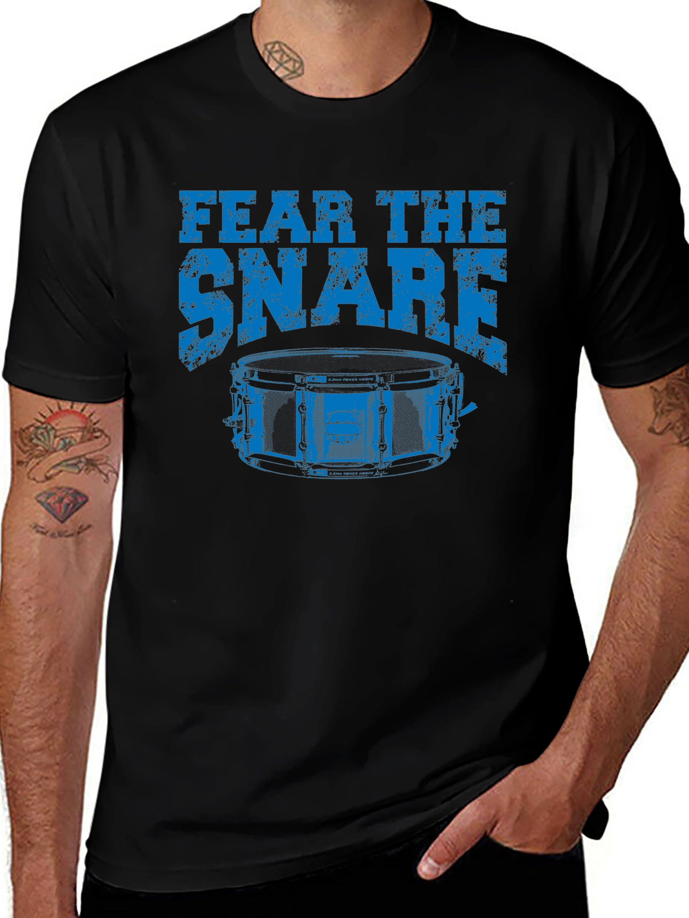 Fear The Snare Drummer T-Shirt - Black Cotton Tee