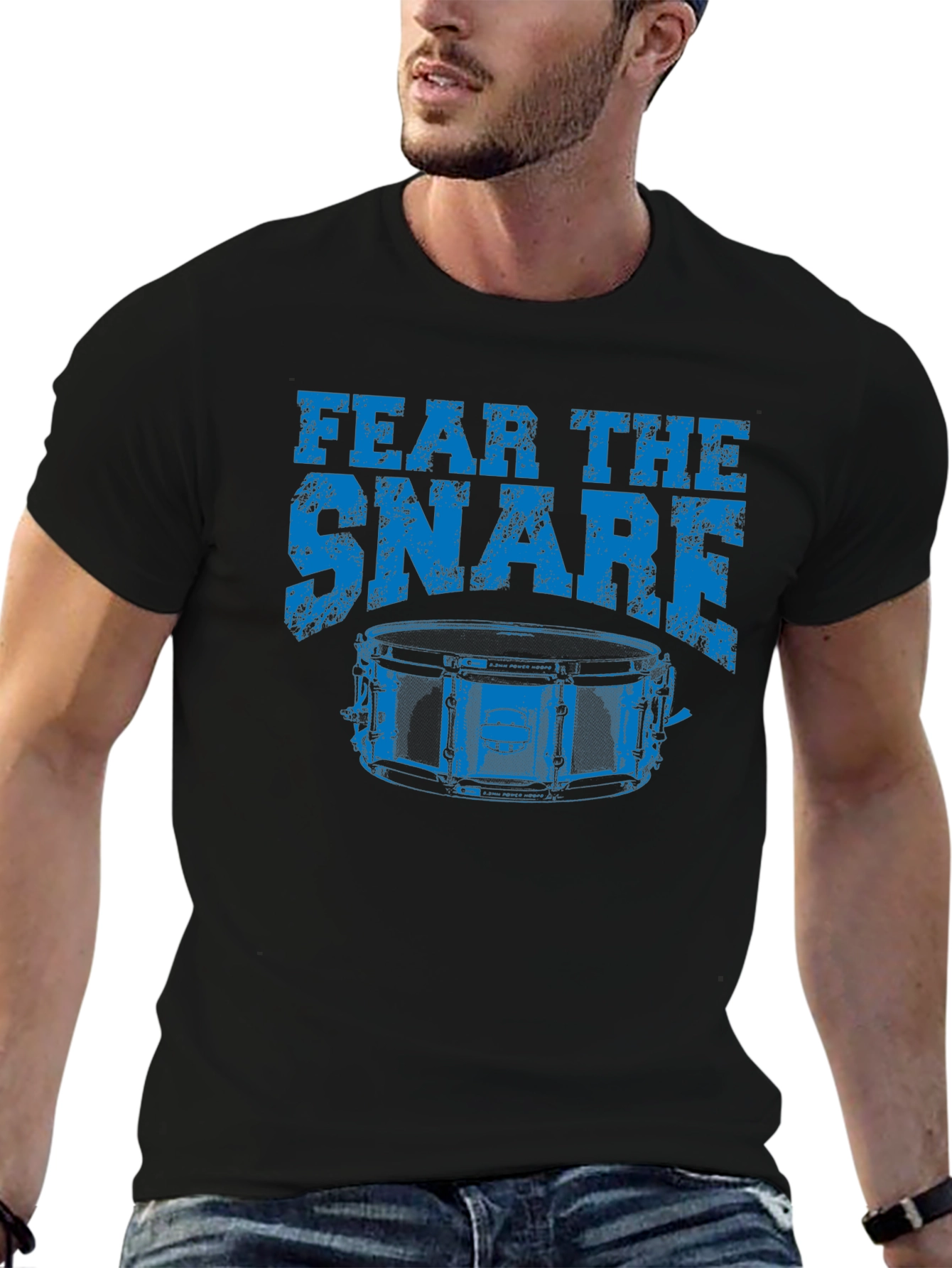 Fear The Snare Drummer T-Shirt - Black Cotton Tee