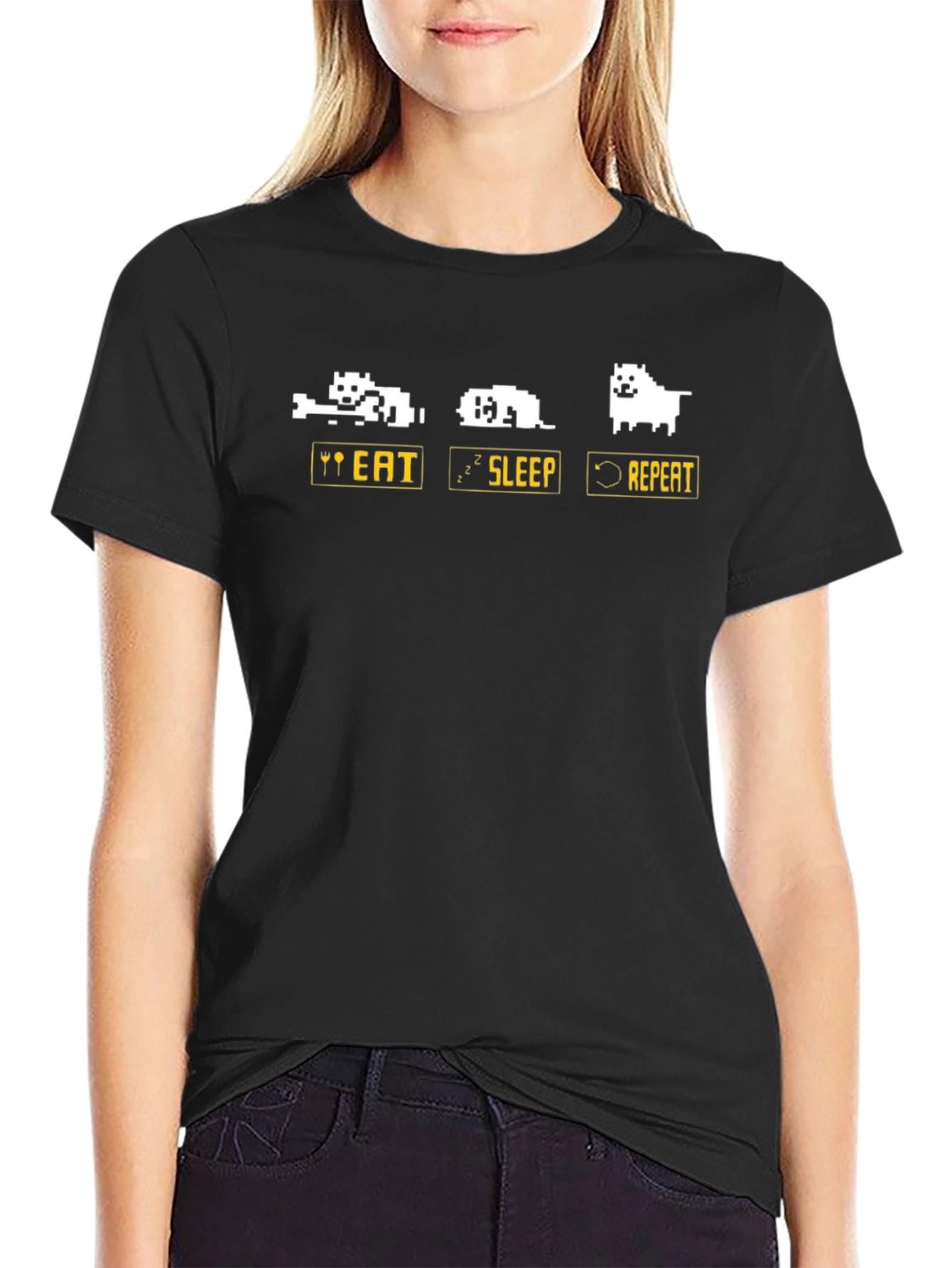 Eat Sleep Repeat Dog Graphic Tee
