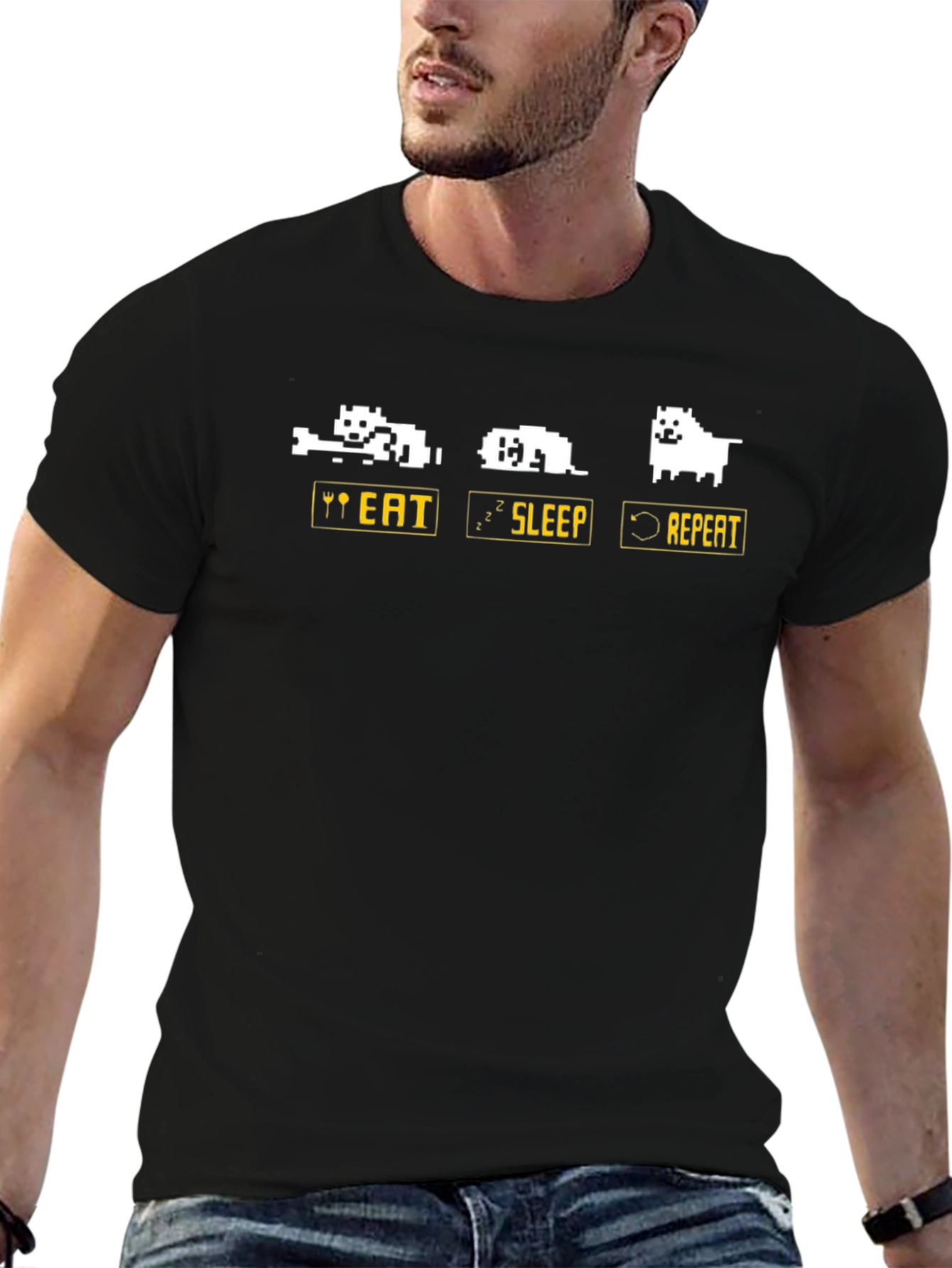 Eat Sleep Repeat Dog Graphic Tee