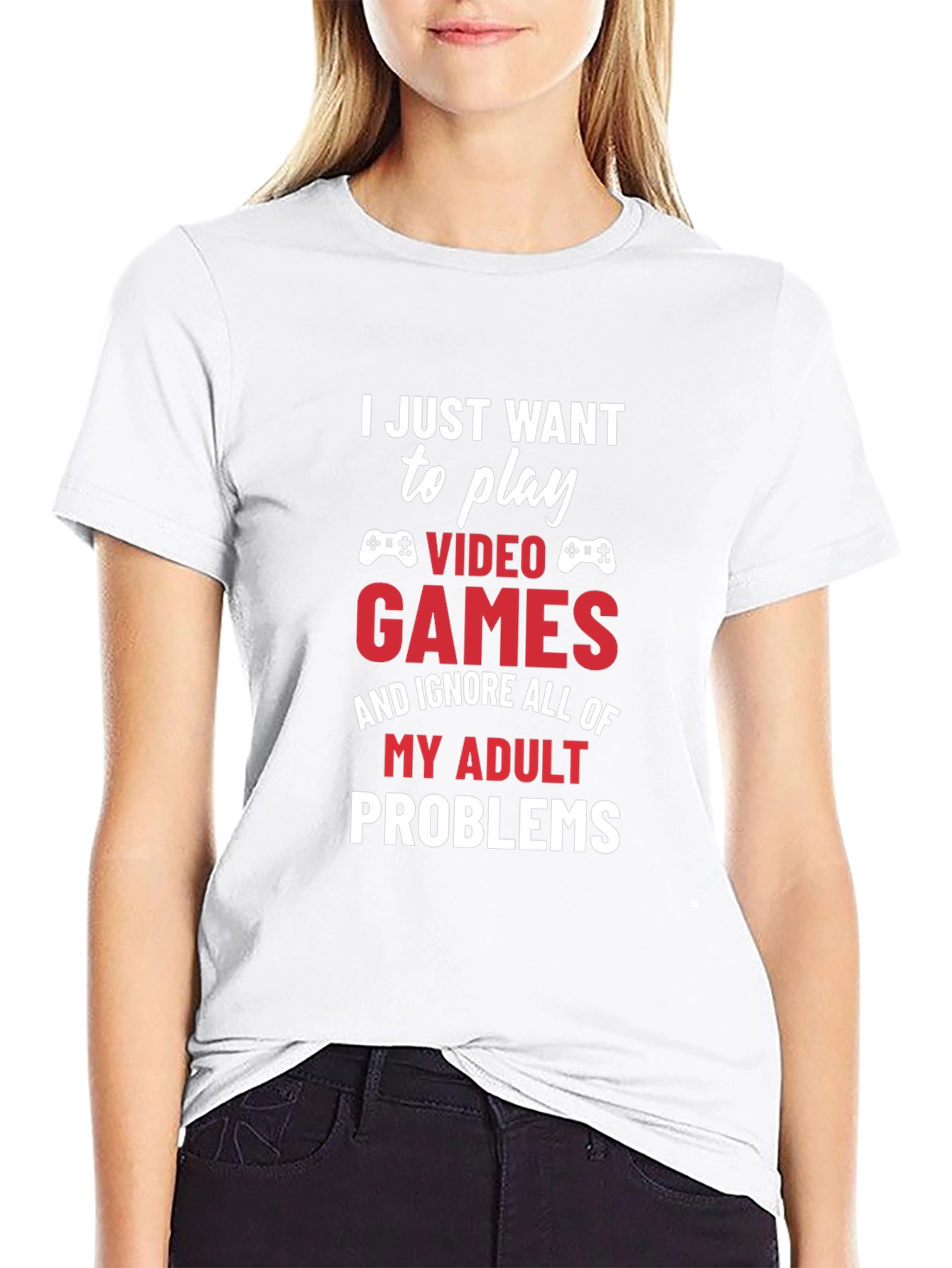 Gamer Tee: Play Video Games Ignore Adult Problems