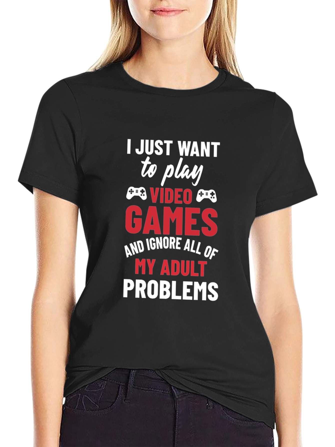 Gamer Tee: Play Video Games Ignore Adult Problems