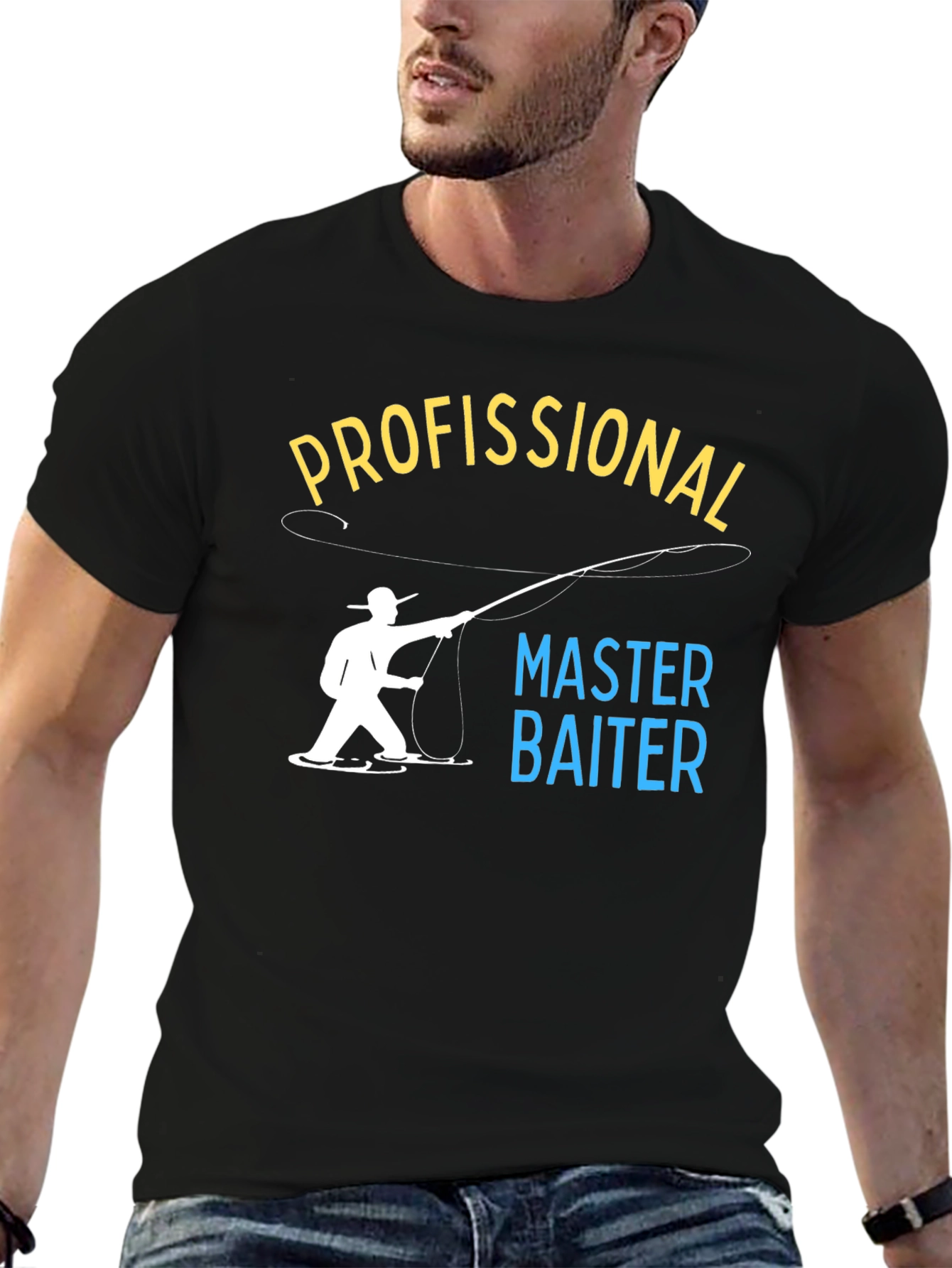 Profissional Master Baiter T-Shirt Funny Fishing Tee