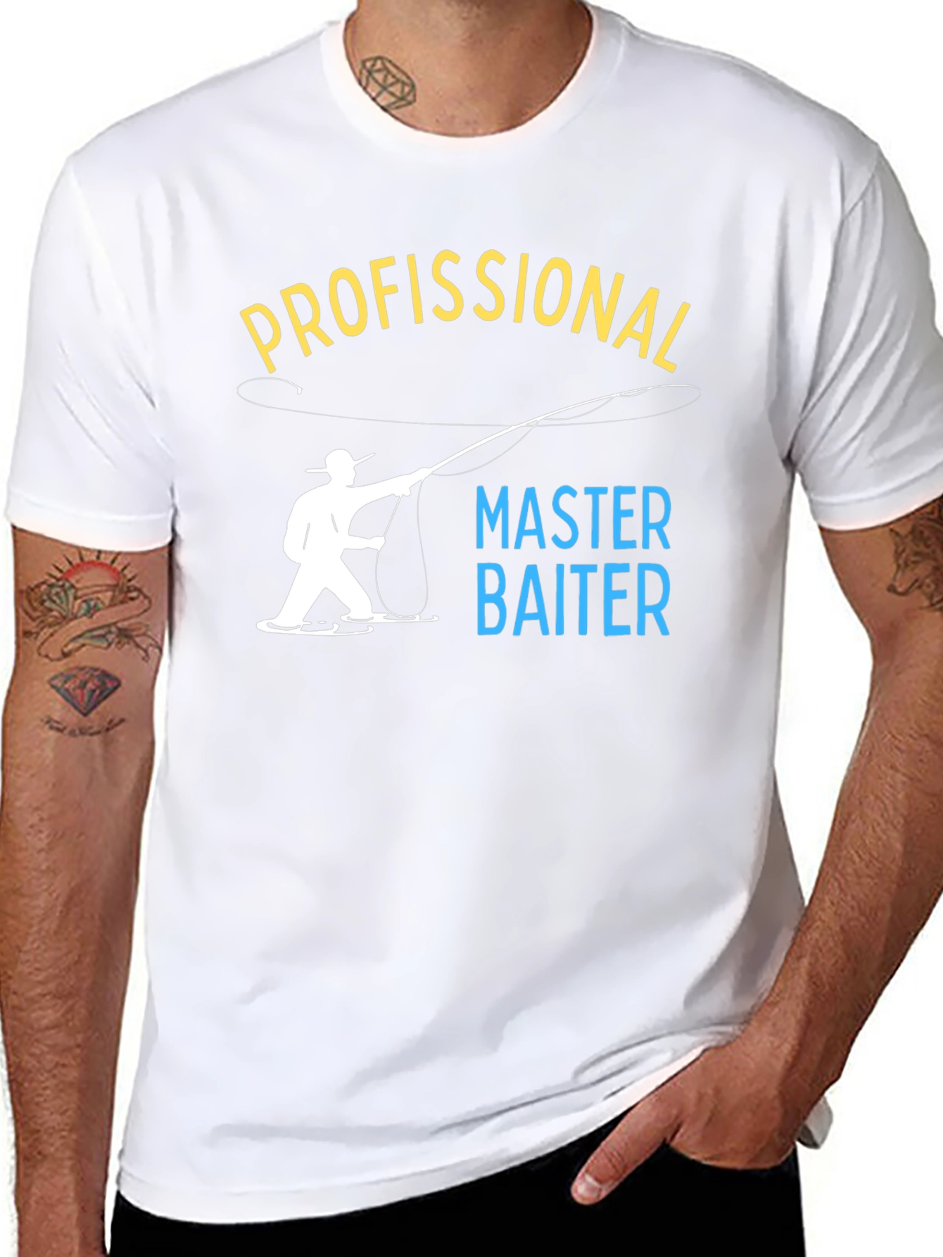 Profissional Master Baiter T-Shirt Funny Fishing Tee