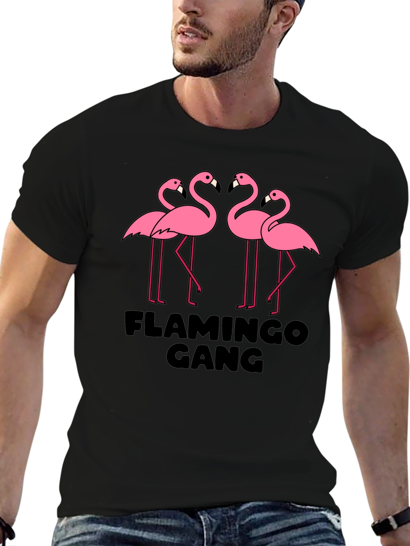 Flamingo Gang Graphic Tee - Black