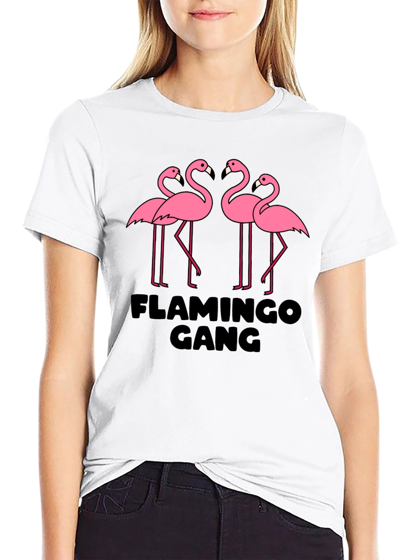 Flamingo Gang Graphic Tee - Black