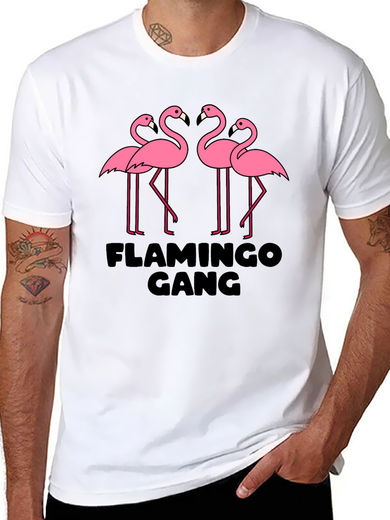 Flamingo Gang Graphic Tee - Black