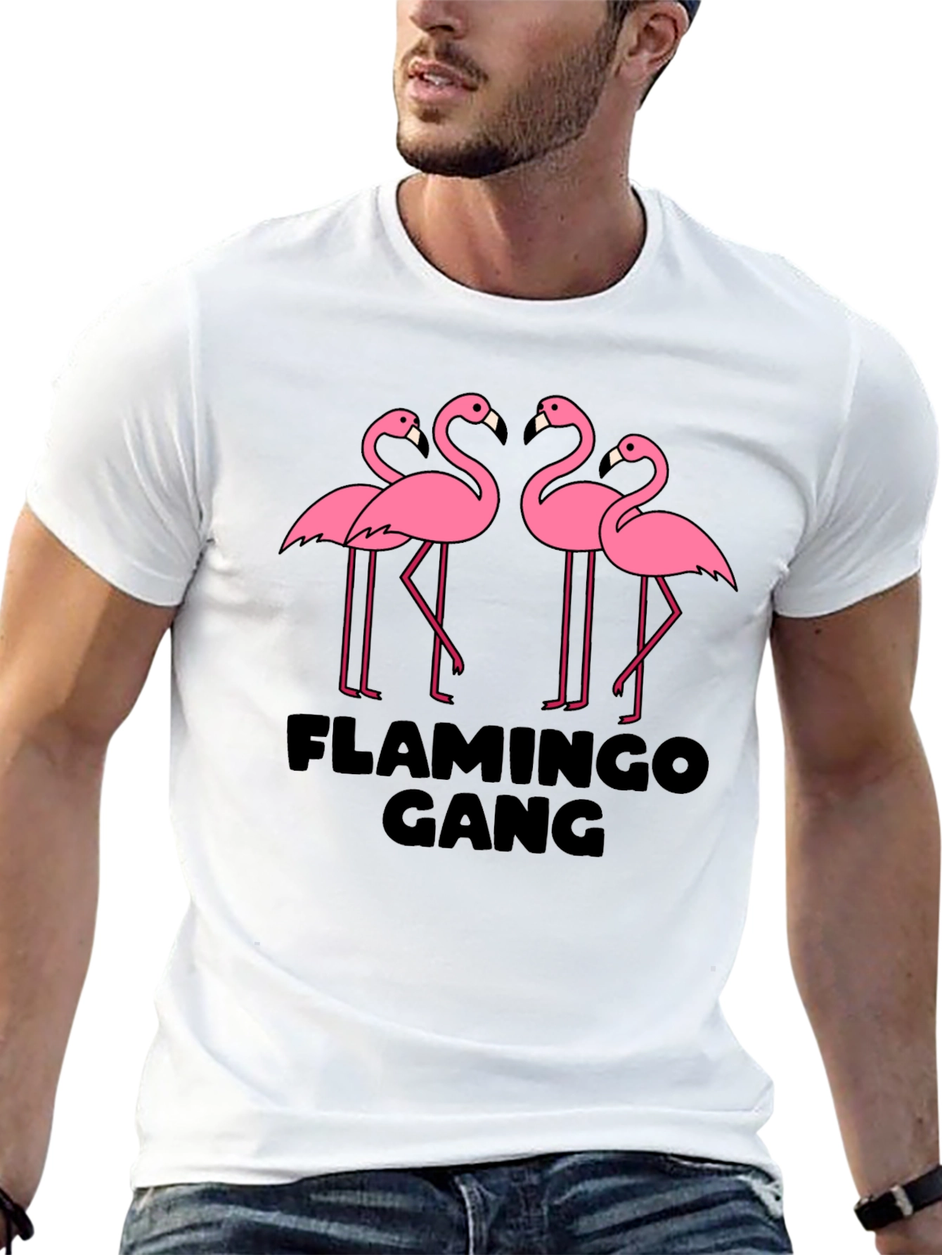Flamingo Gang Graphic Tee - Black