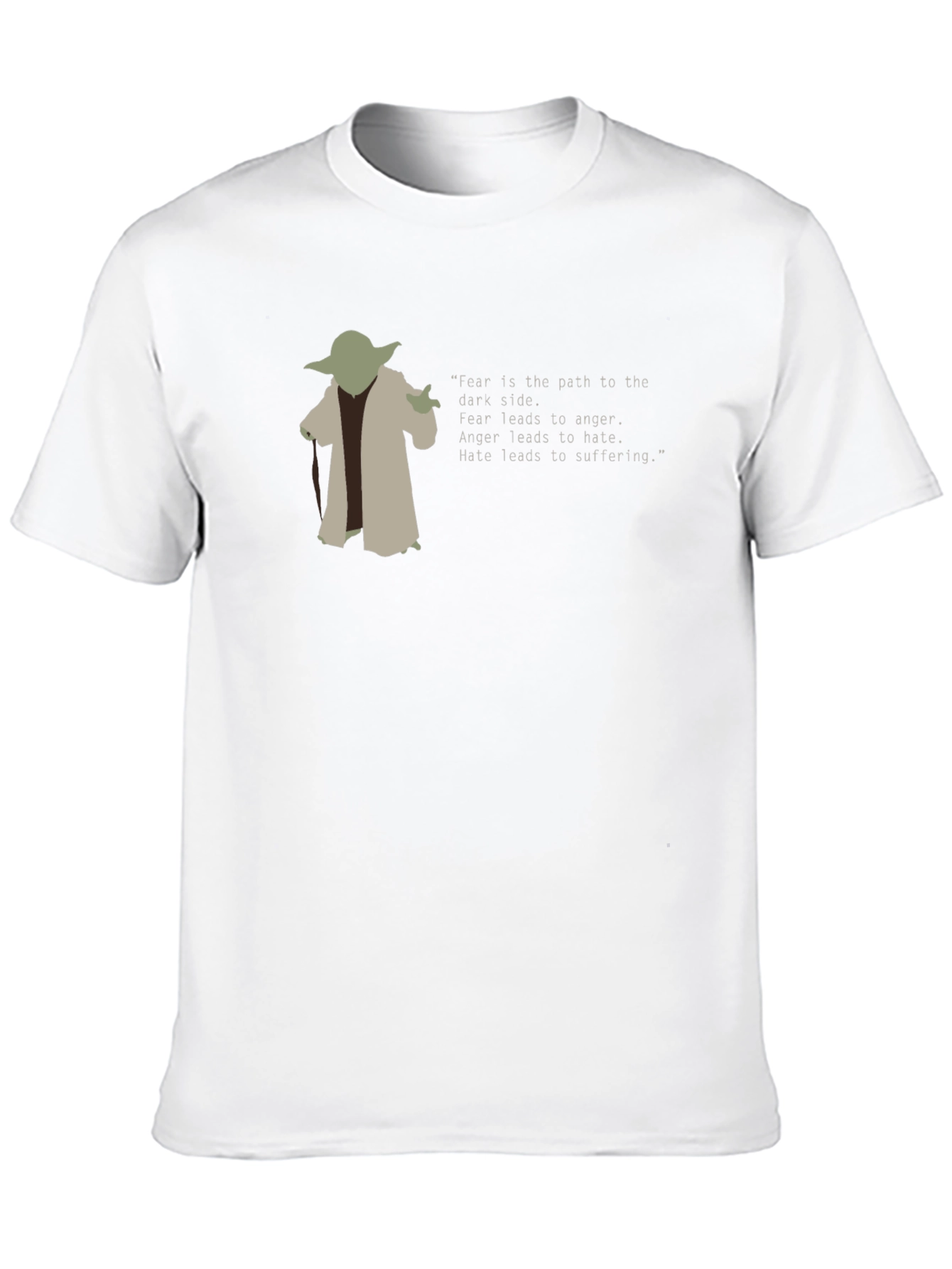 Yoda Fear Quote Graphic Tee - Black Cotton Blend