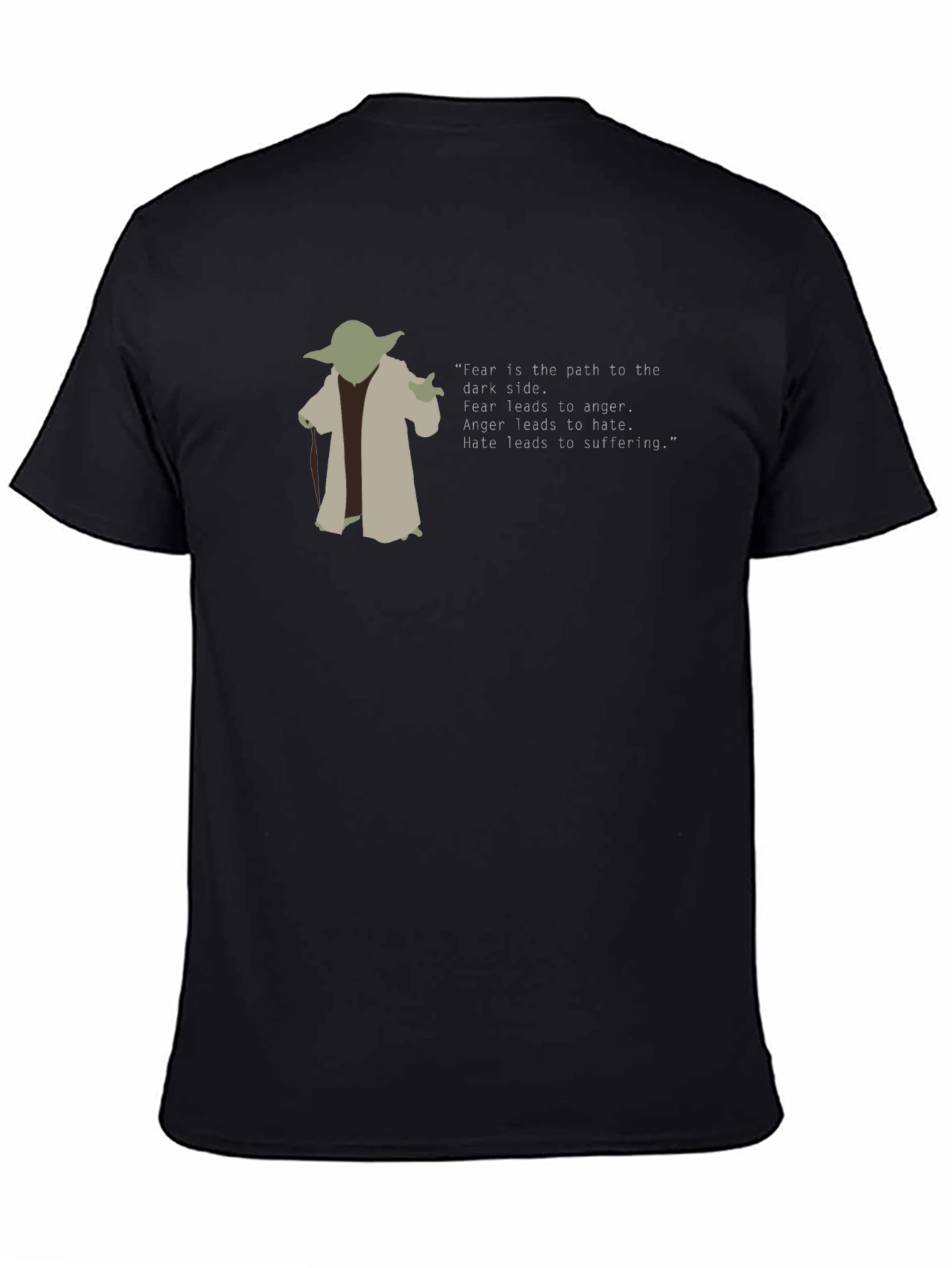 Yoda Fear Quote Graphic Tee - Black Cotton Blend