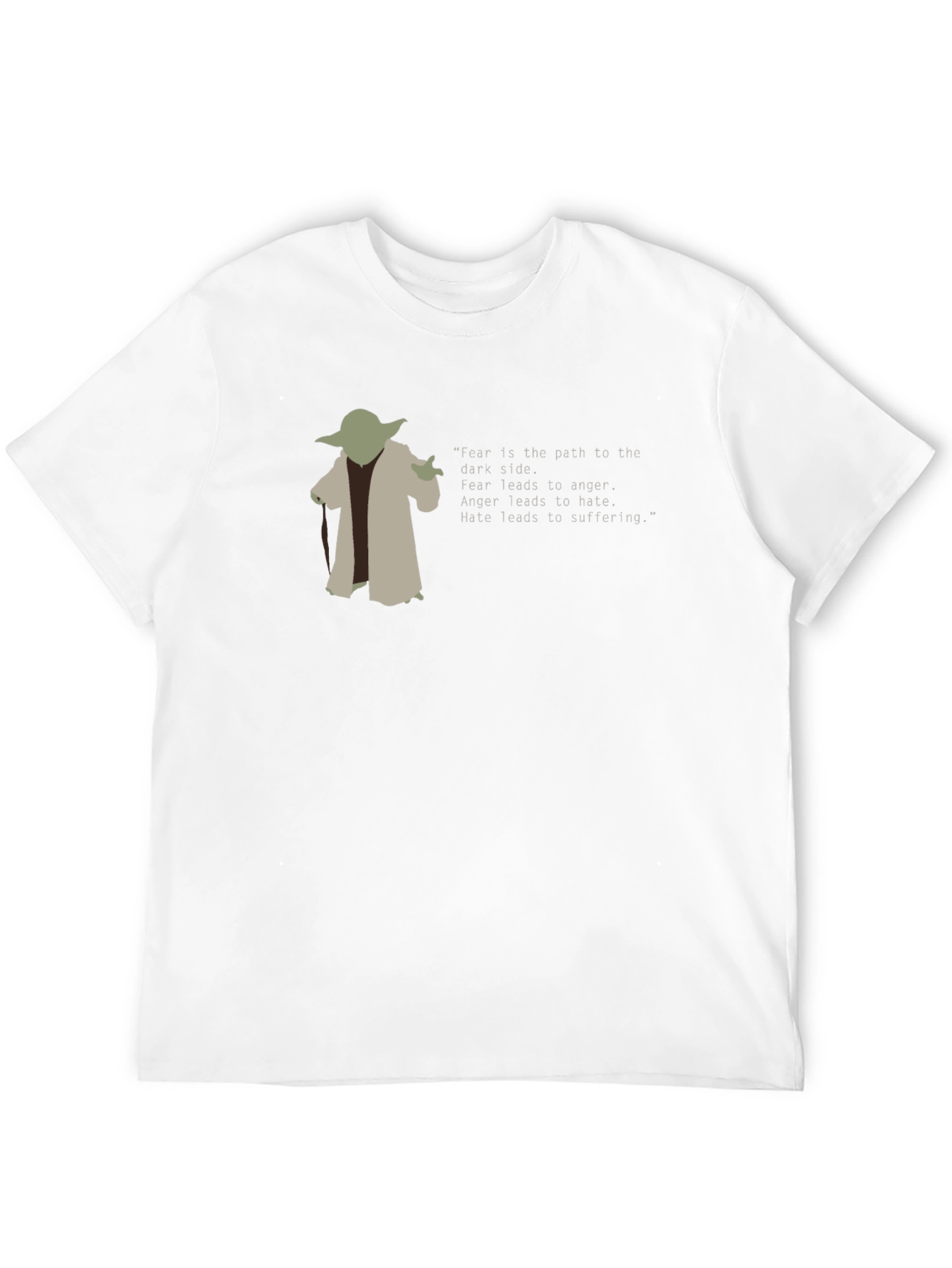 Yoda Fear Quote Graphic Tee - Black Cotton Blend