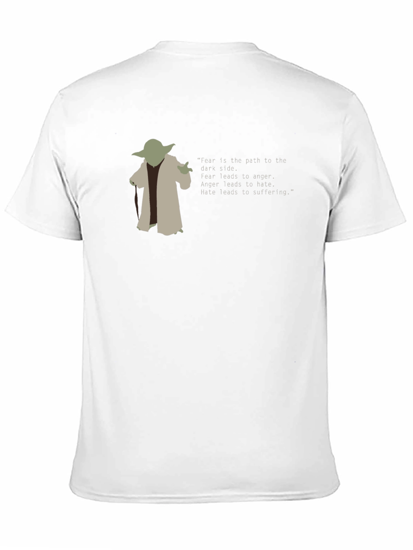 Yoda Fear Quote Graphic Tee - Black Cotton Blend