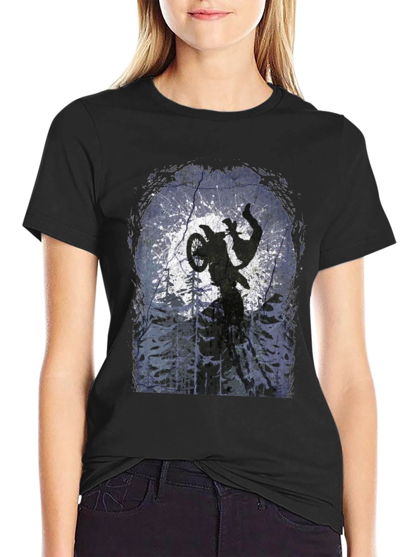 Dirt Bike Silhouette Graphic Tee