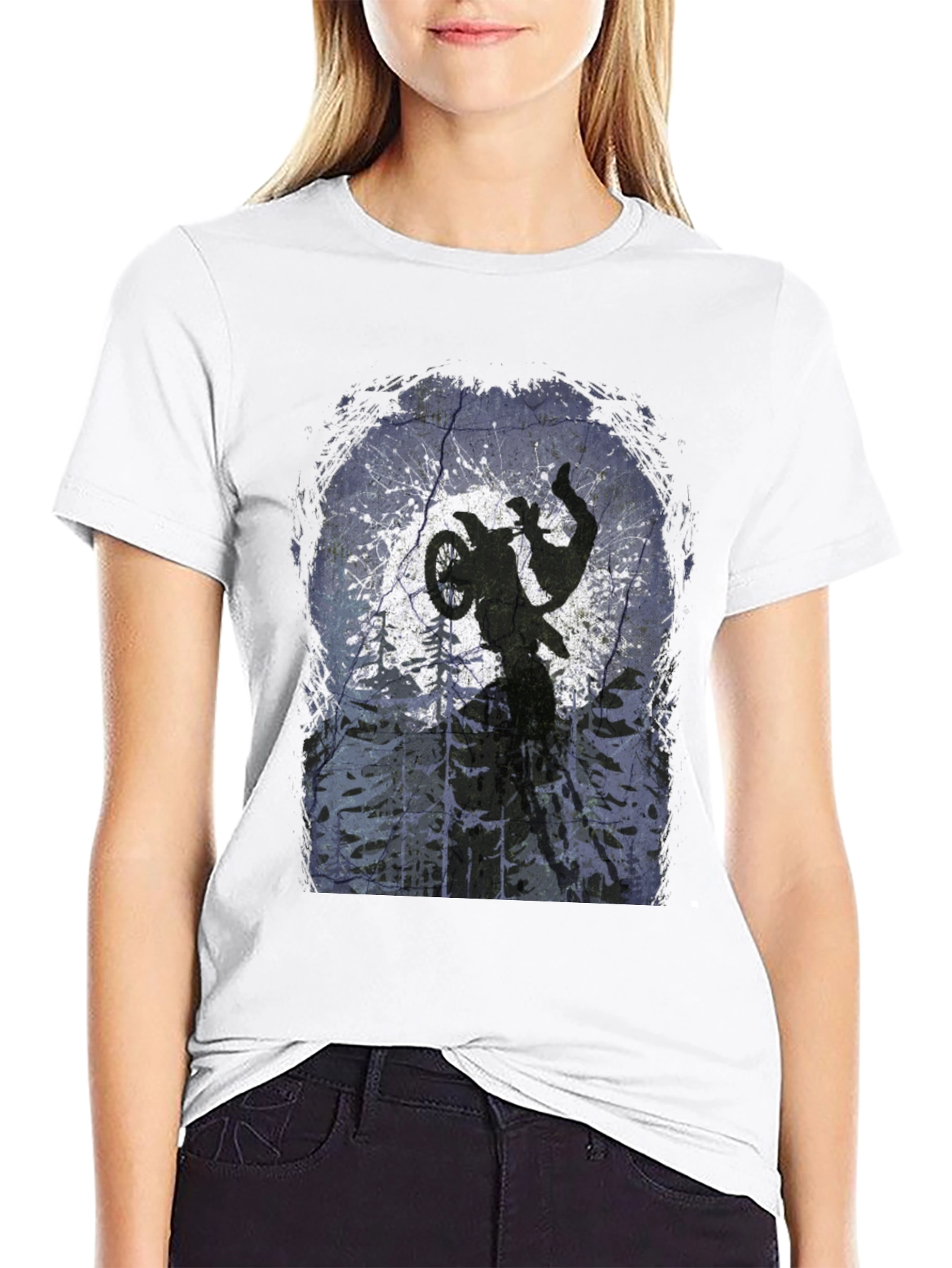 Dirt Bike Silhouette Graphic Tee