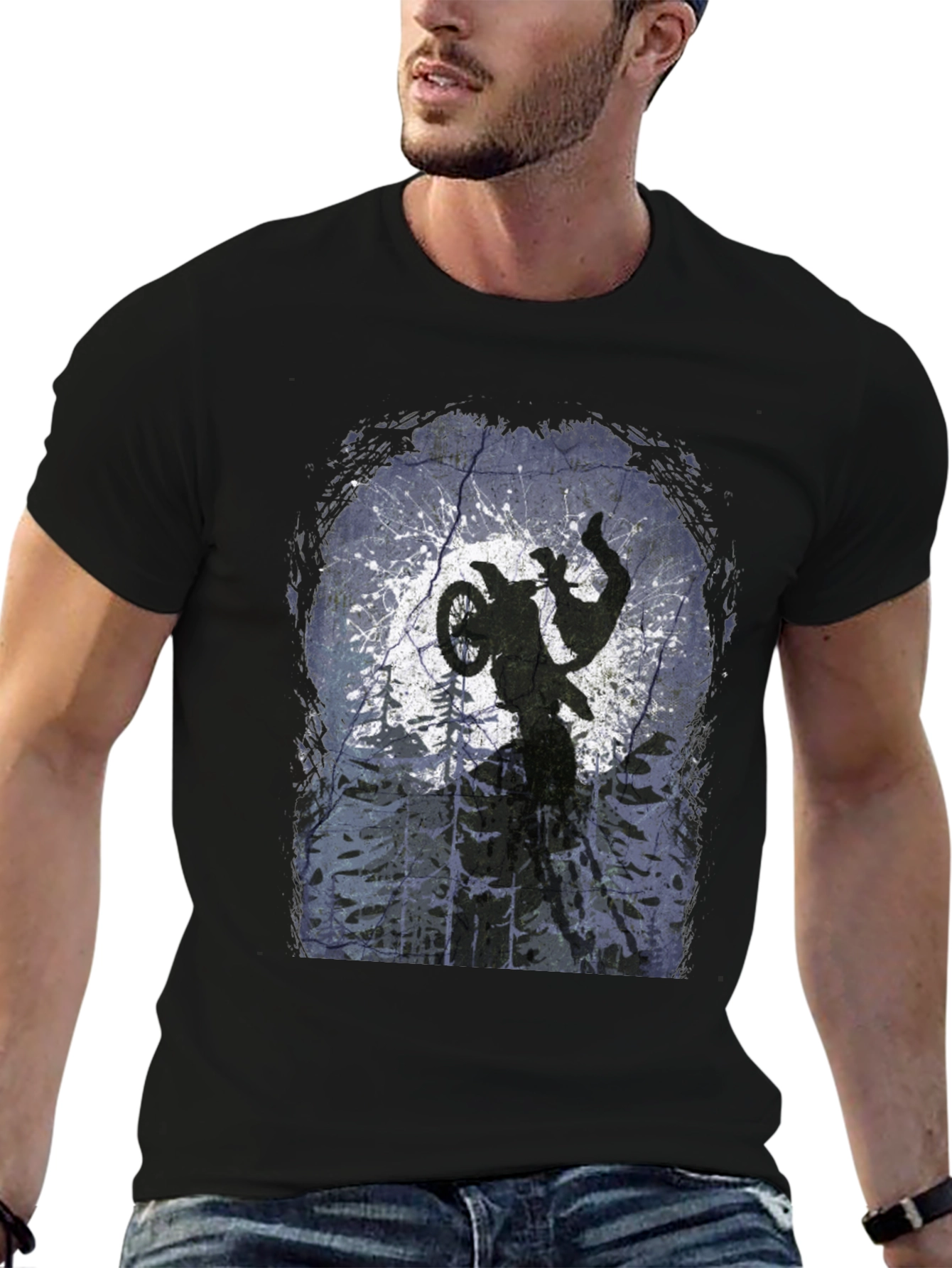 Dirt Bike Silhouette Graphic Tee