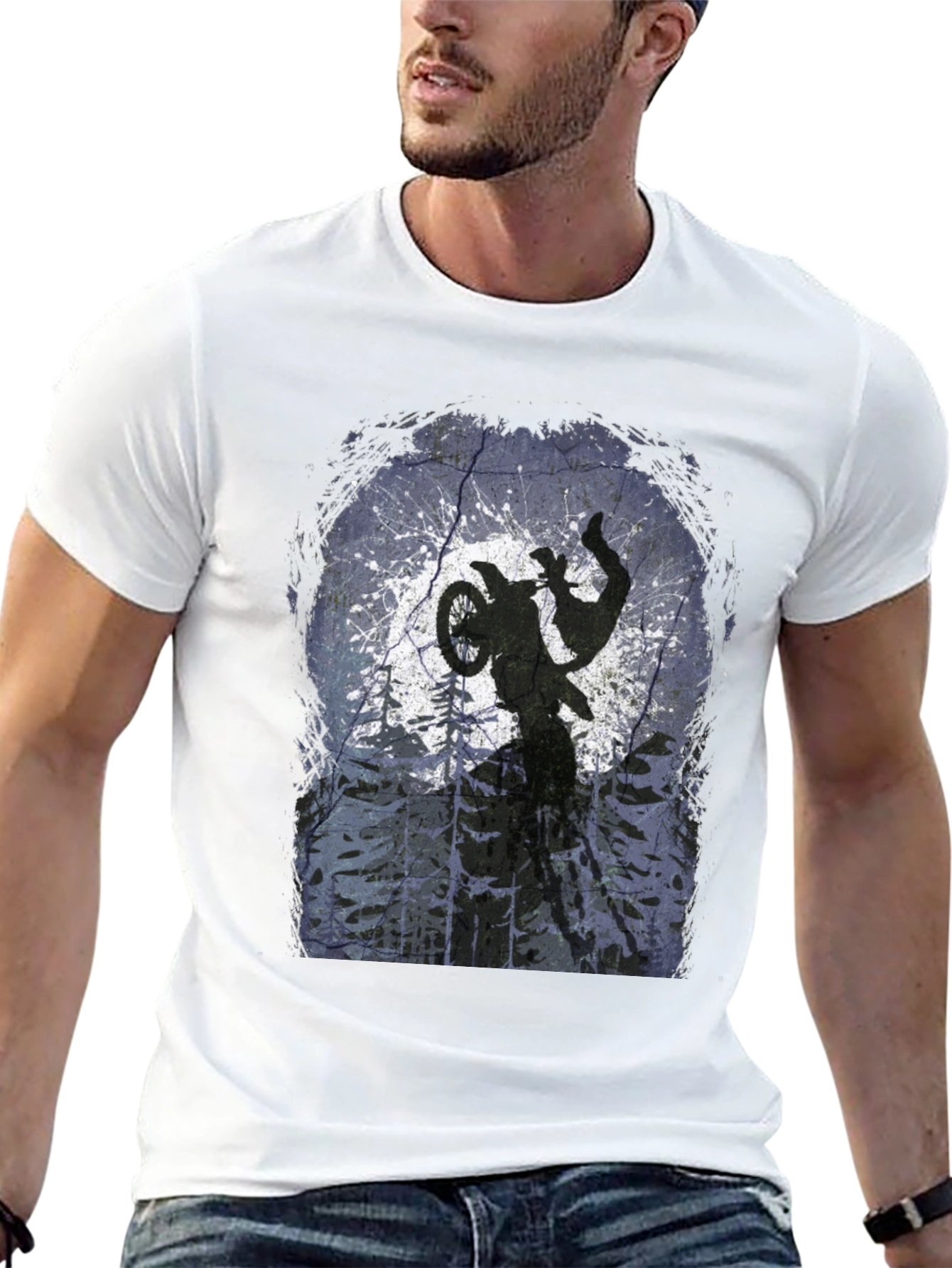 Dirt Bike Silhouette Graphic Tee