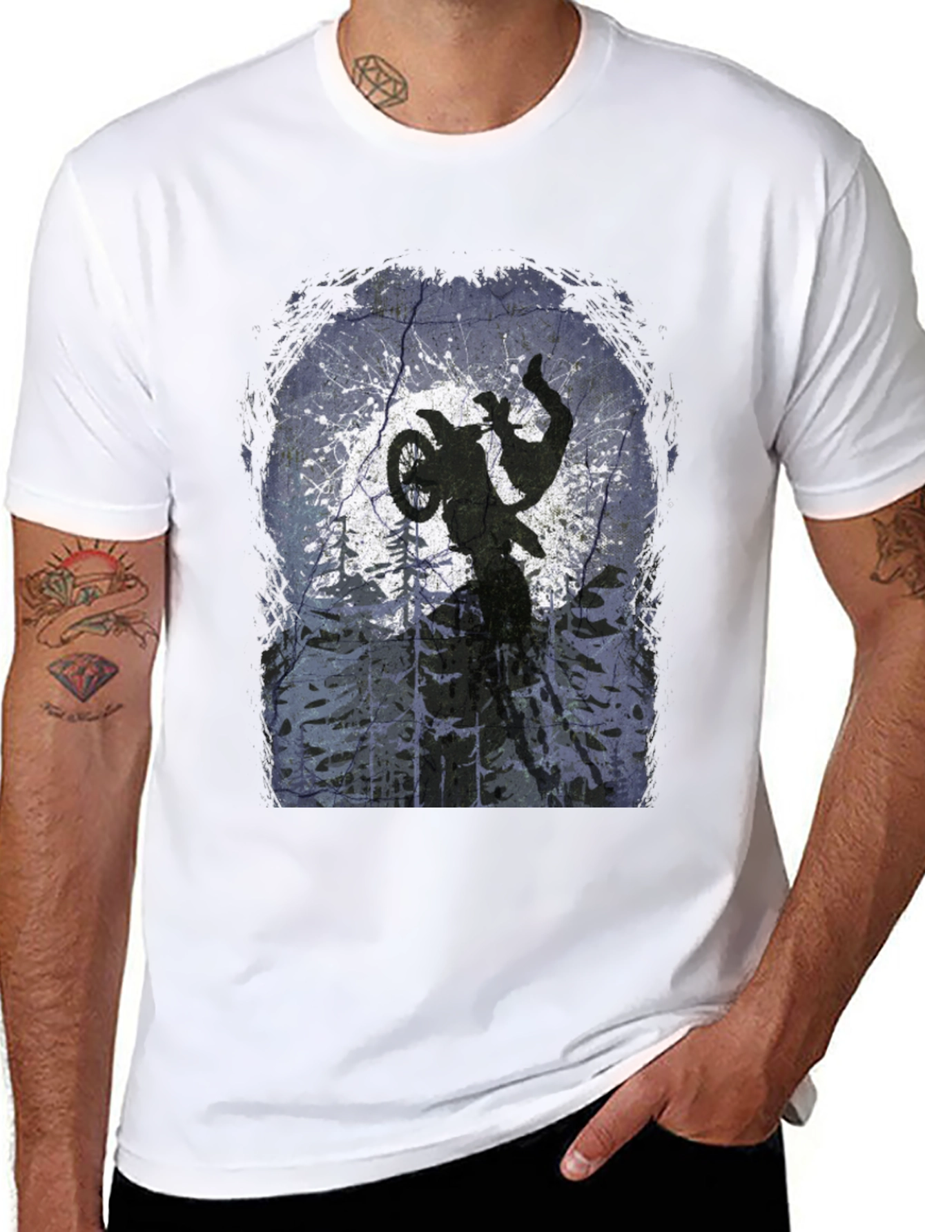 Dirt Bike Silhouette Graphic Tee